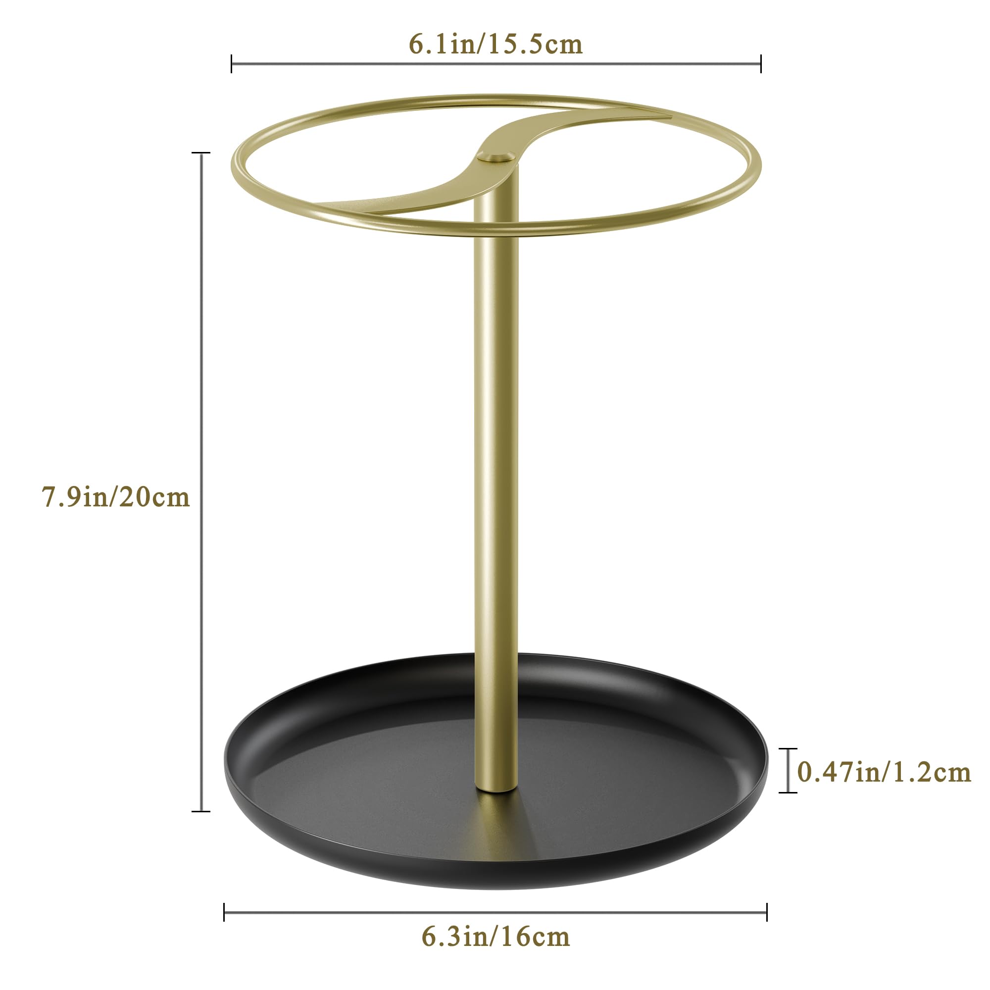 Premium Gold Sunglass Holder & Organizer - Sturdy Eyeglass Display Stand with Storage Tray for Multiple Sunglasses & Glasses | Perfect for Home, Office, Retail Store Display and Travel Organization