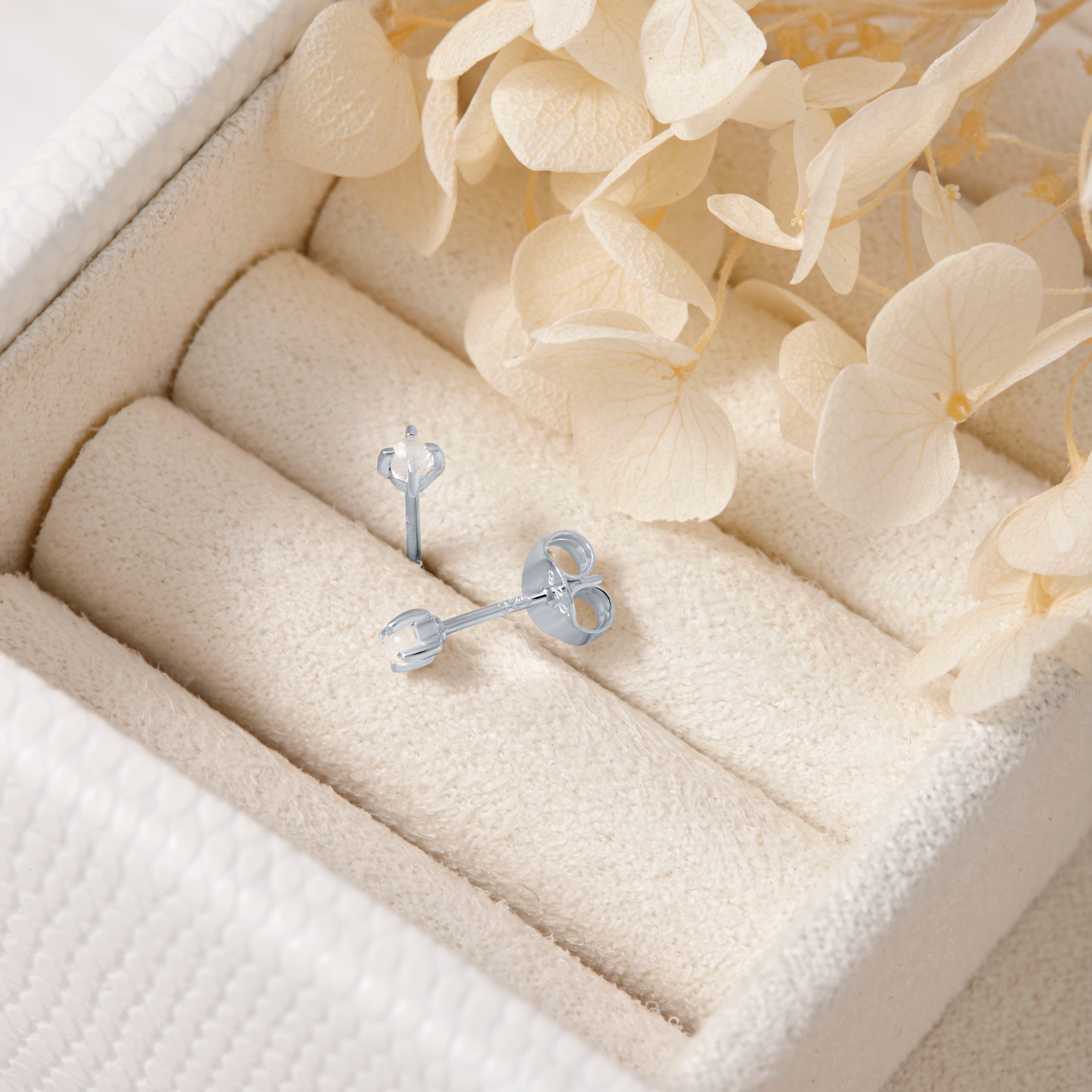 Natural Rainbow Moonstone Stud Earrings for Women - Hypoallergenic Sterling Silver Earrings for Everyday Wear & Special Occasions
