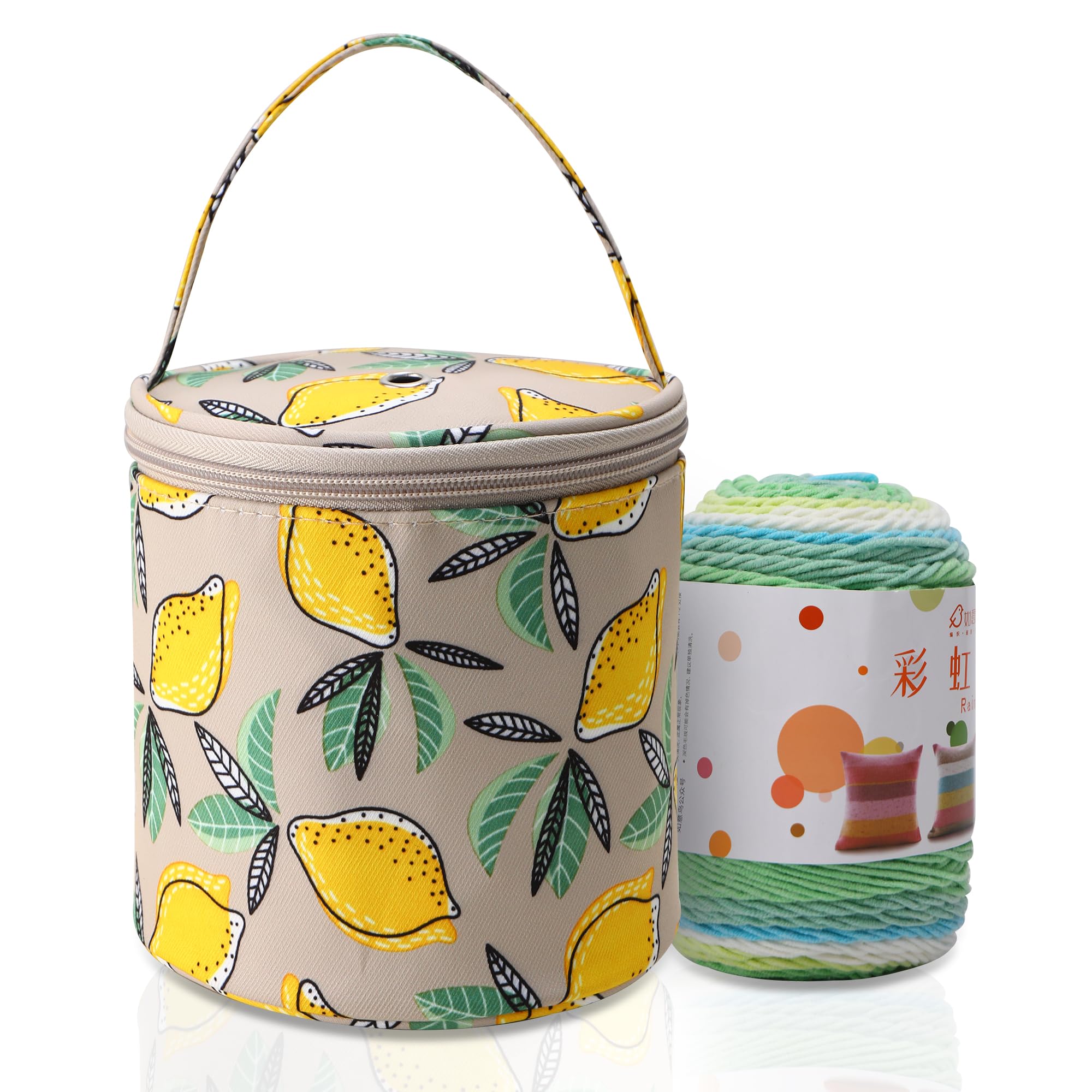 Portable Yarn Storage Bag for Knitting - Small Zipper Organizer for Yarn & Knitting Projects | Perfect for Travel, Crafting & Home Storage (Pears)