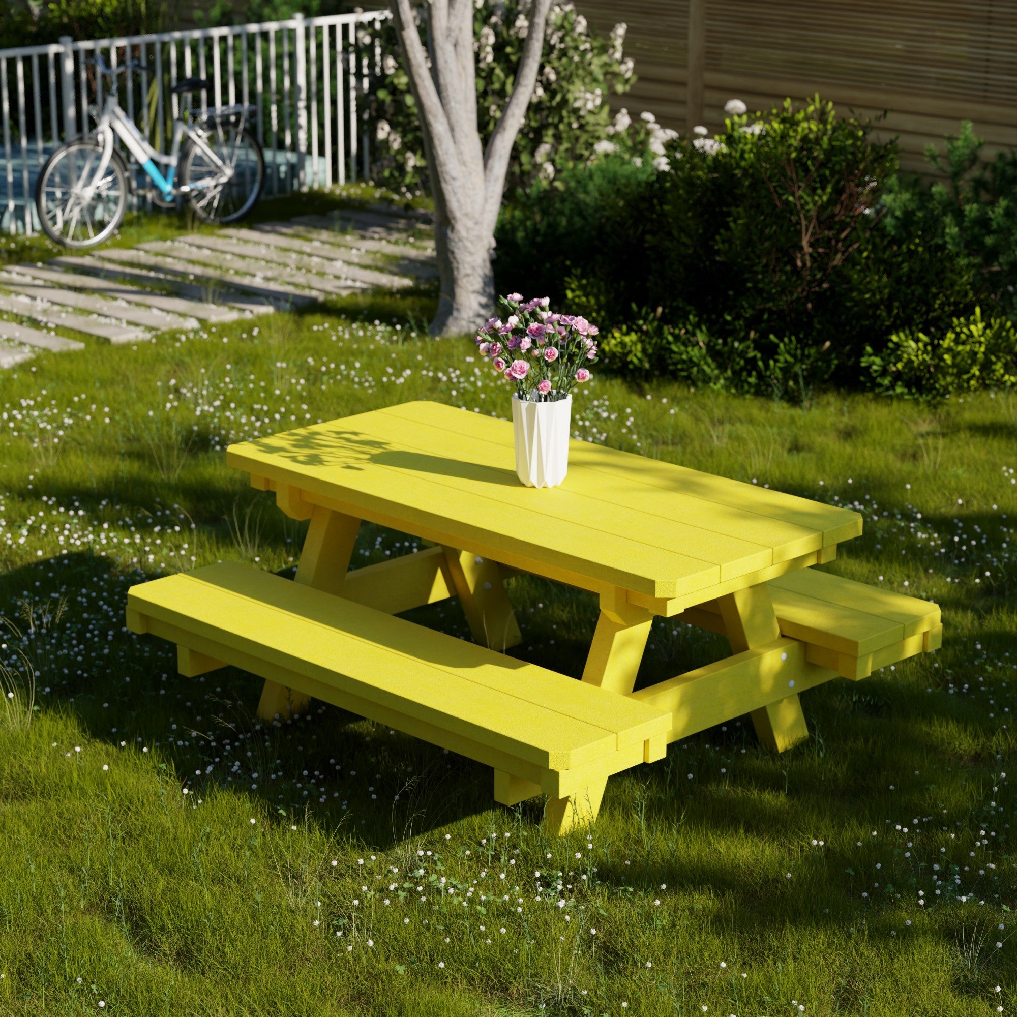 Heritage Kids Picnic Table - Durable Outdoor Wooden Table for Children's Playtime, Backyard, and Garden Activities