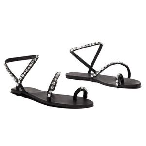 Black Diamond Sandals for Women - Elegant & Comfortable Summer Beach Wedding Party Shoes | Perfect for Outdoor Events, Vacations, and Casual Wear