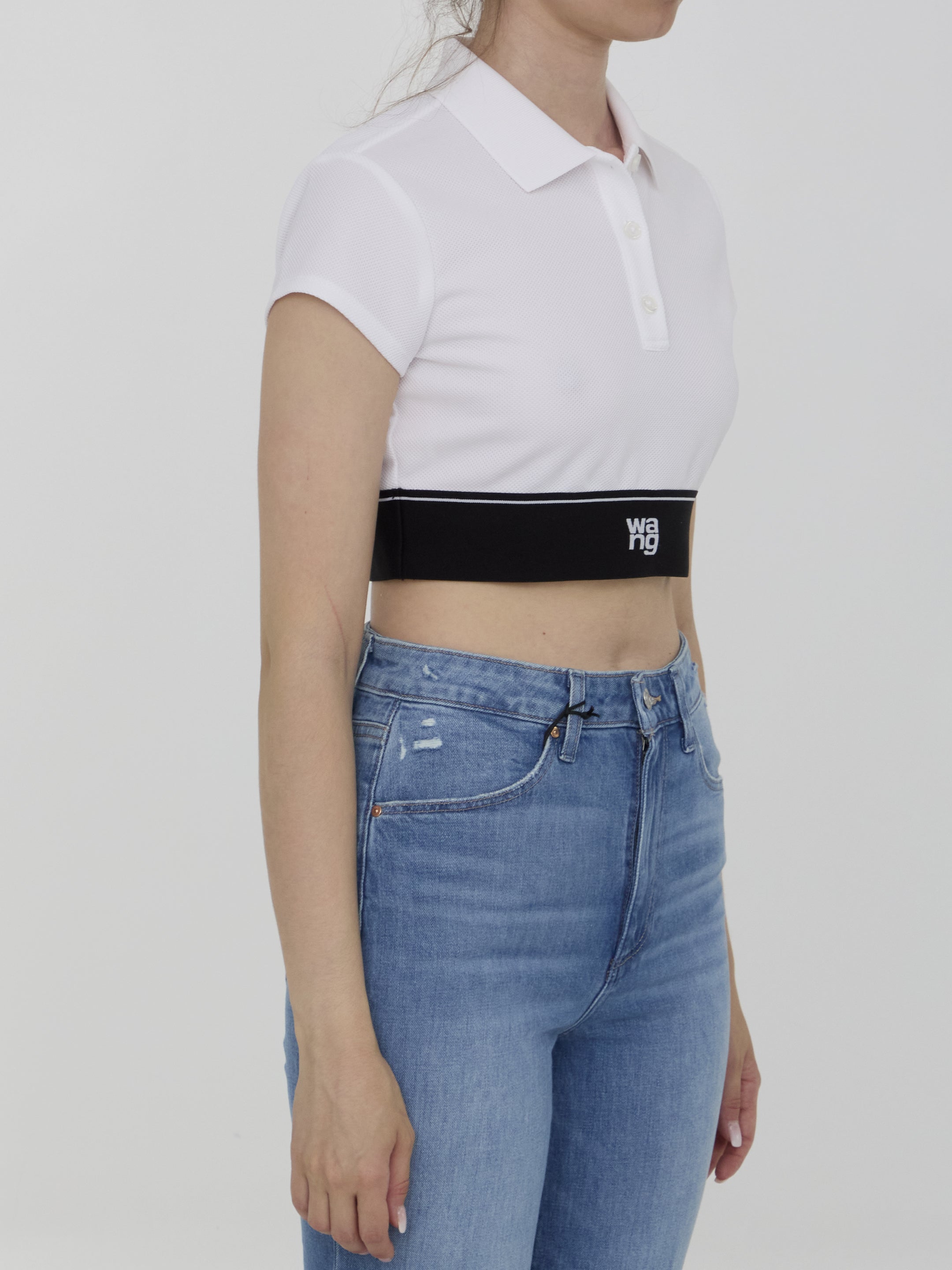 Alexander Wang Cheerleader Polo Top - Women's Fashion Designer Shirt for Casual & Sporty Style | Perfect for Cheerleading, Gym, and Everyday Wear
