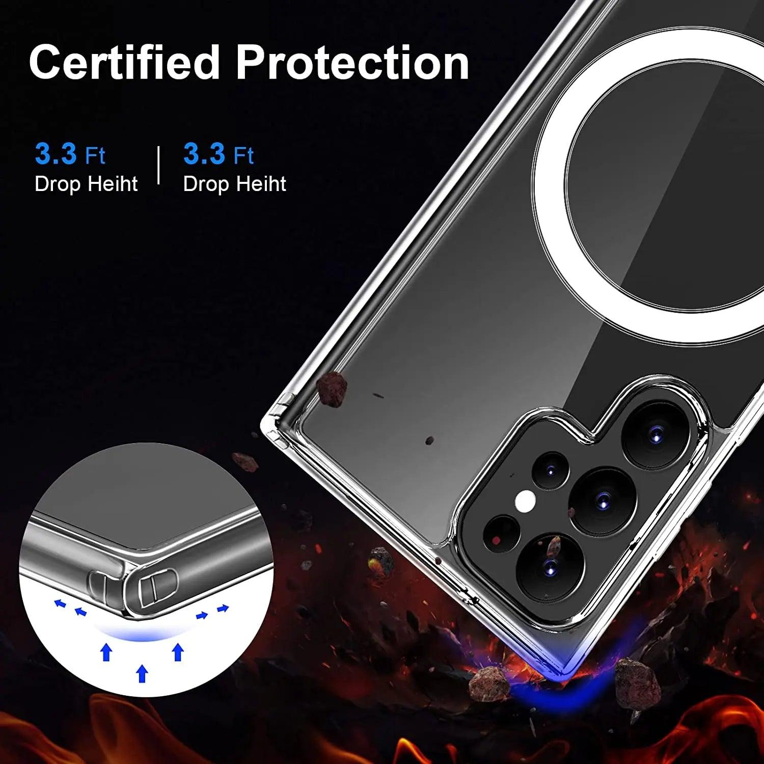 Samsung Galaxy S24 MagSafe Magnetic Wireless Charging Case - Fast Charging Phone Cover for iPhone 15/14/13 - Perfect for Travel, Work & Everyday Use