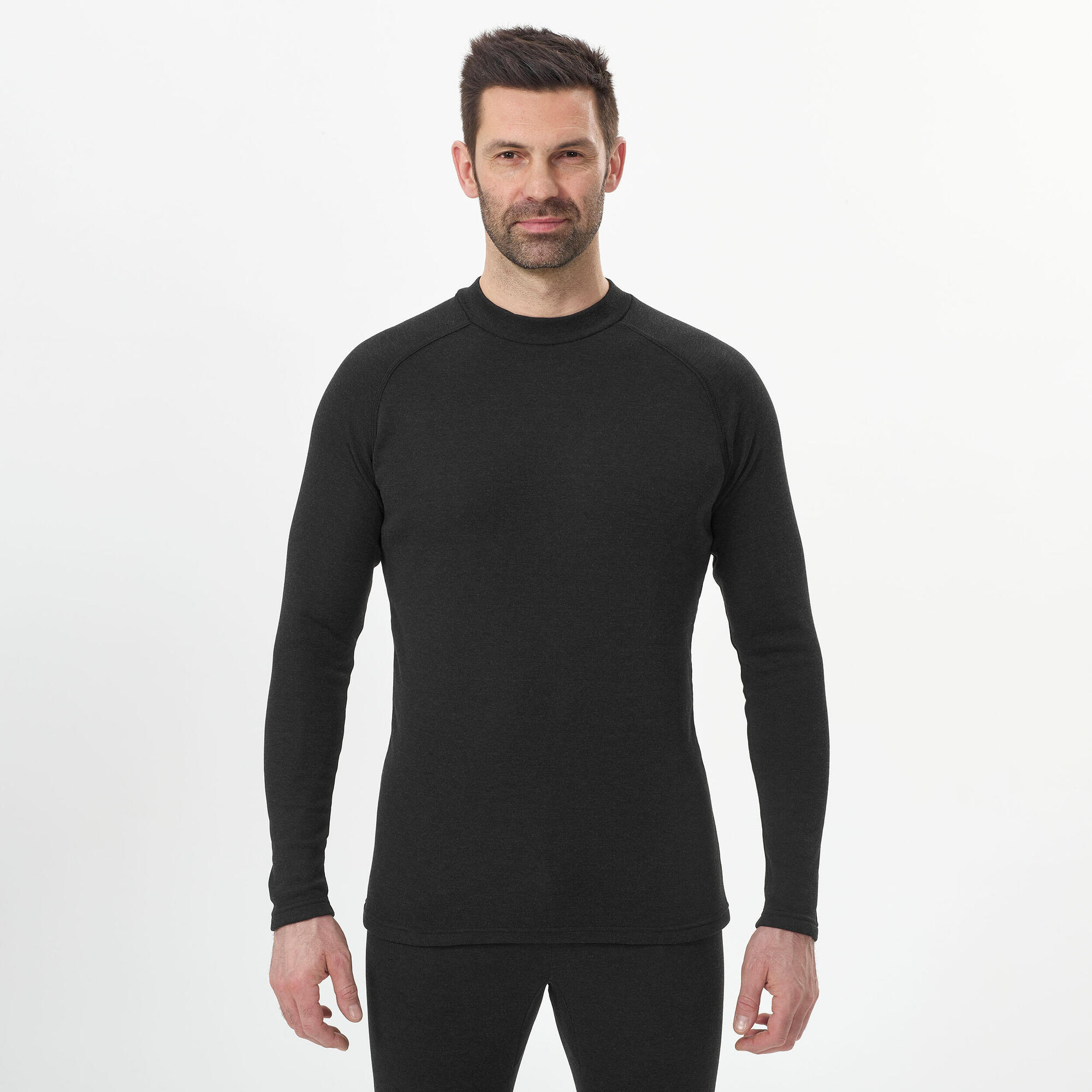 Wedze Men's BL100 Base Layer Top - Thermal Underwear for Cold Weather, Moisture Wicking & Odor Control - Perfect for Skiing, Hiking & Winter Sports
