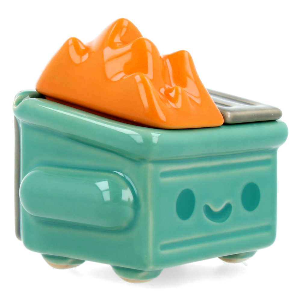 Dumpster Fire Trash Stash Ceramic Figure - Funny Desk Decor, Office Prank Gift, Unique Home Decoration for Gag Lovers