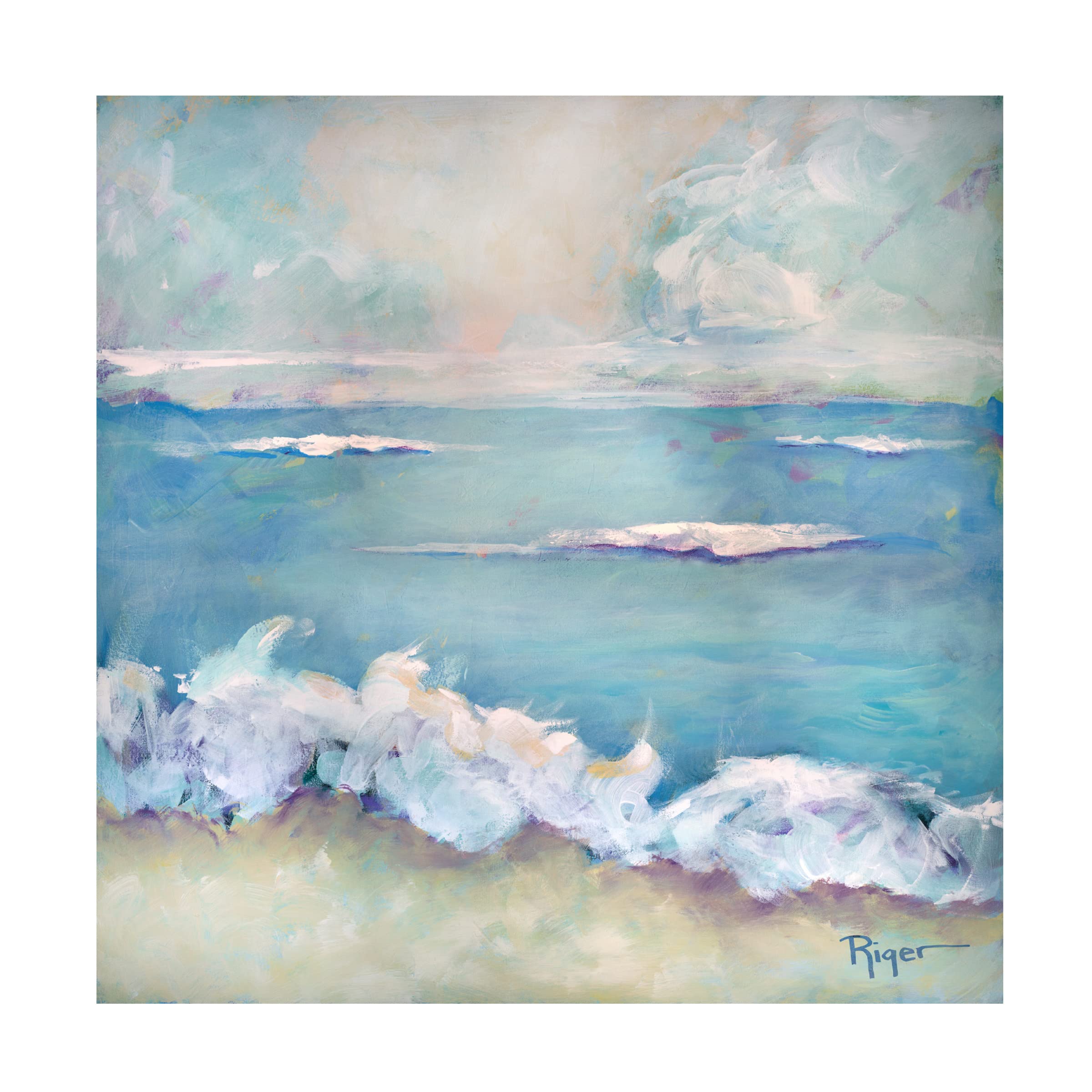 Trademark Fine Art 'A Day at the Beach II' Canvas Wall Art by Sue Riger - Coastal Decor for Living Room, Bedroom & Office