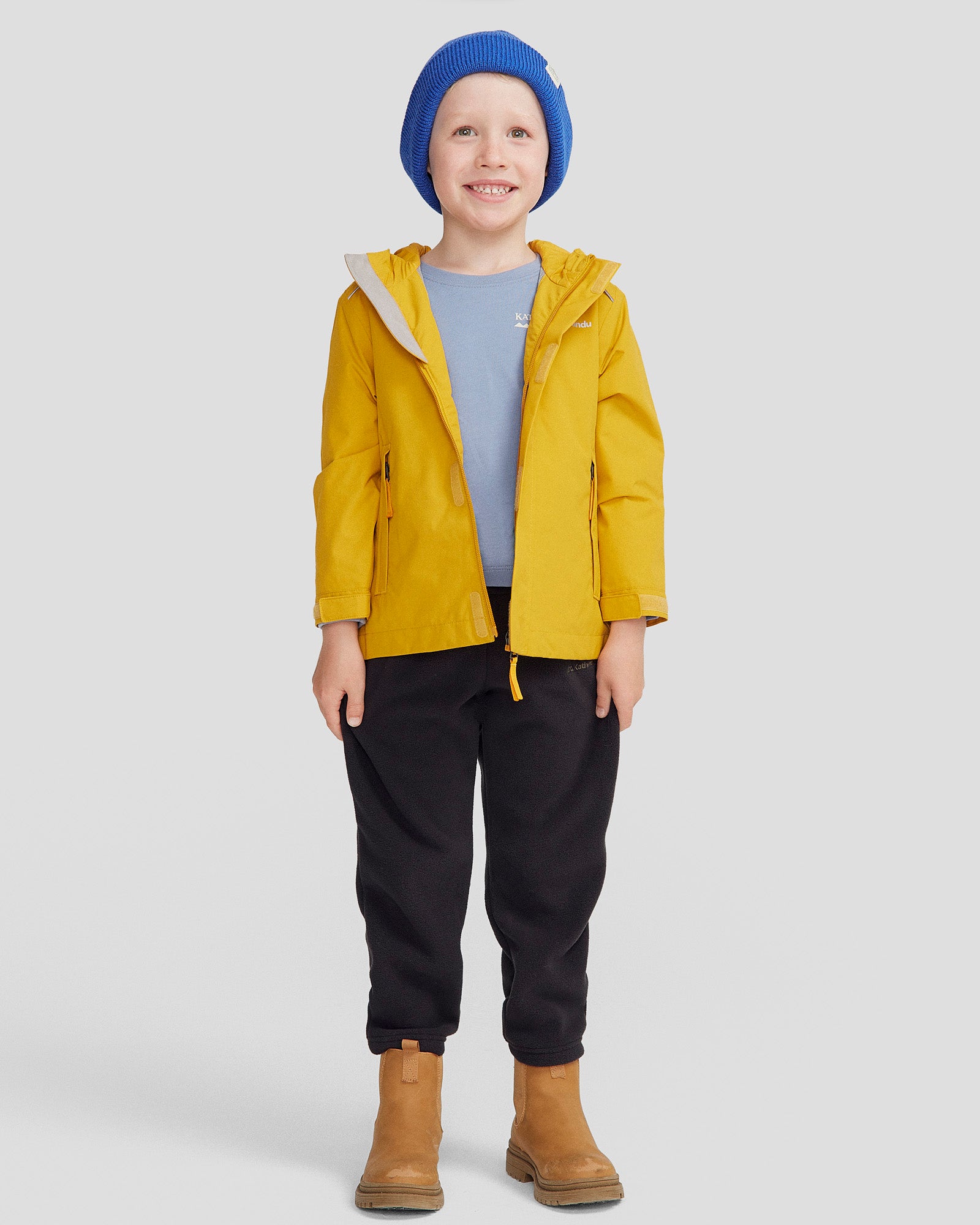 Andulo 2-Layer Waterproof Rain Jacket for Kids - Golden Yellow | Outdoor Play, School & Rainy Day Protection