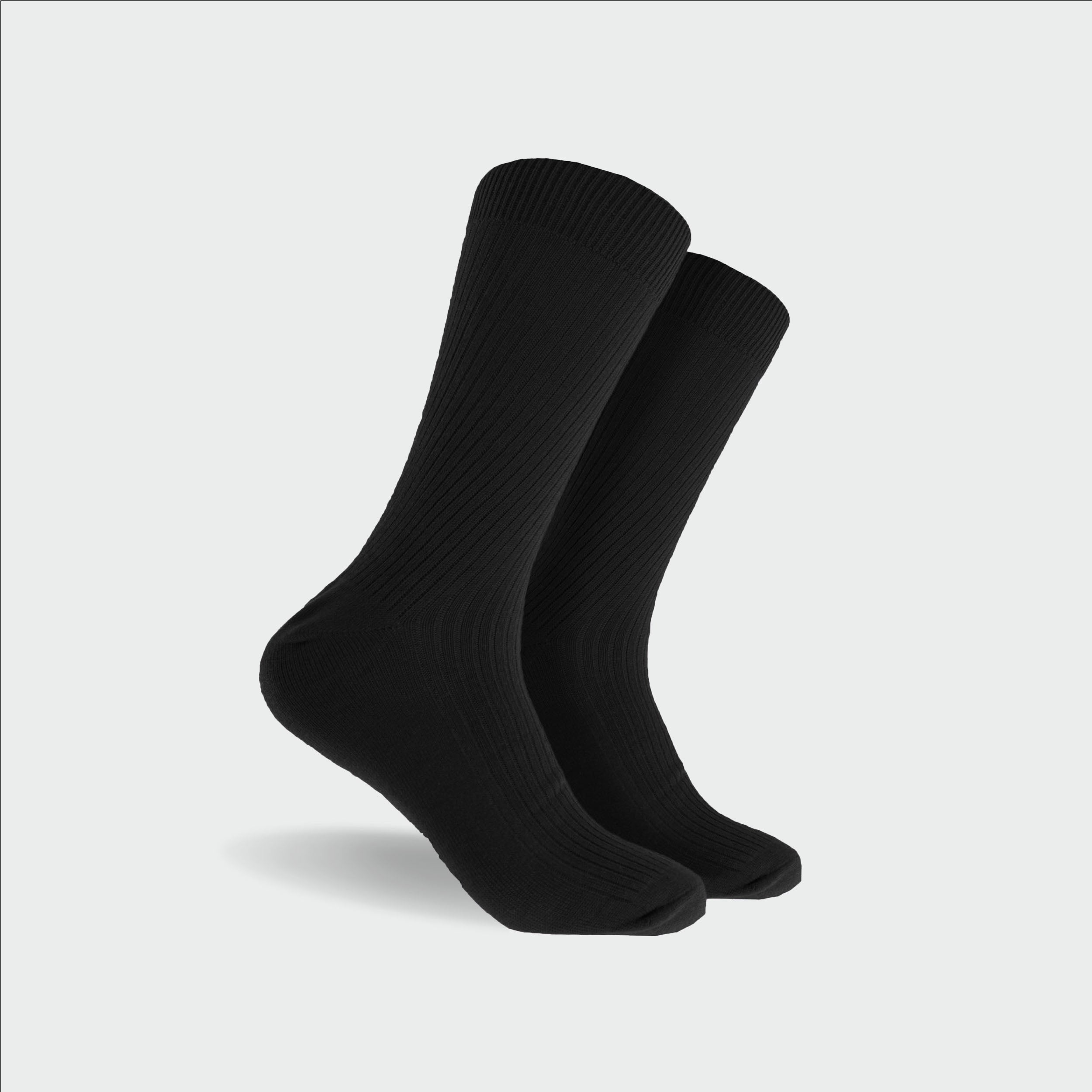 Men's Bamboo Rib Crew Socks - Soft Breathable Black Socks for Men | Comfortable Everyday Wear, Work & Casual Outfits