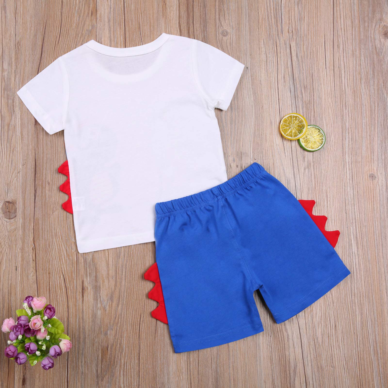 **3D Dinosaur Boys Outfit - Toddler Two-Piece Summer Casual Clothes Set for Kids | Playtime, Birthday Parties & Outdoor Adventures**