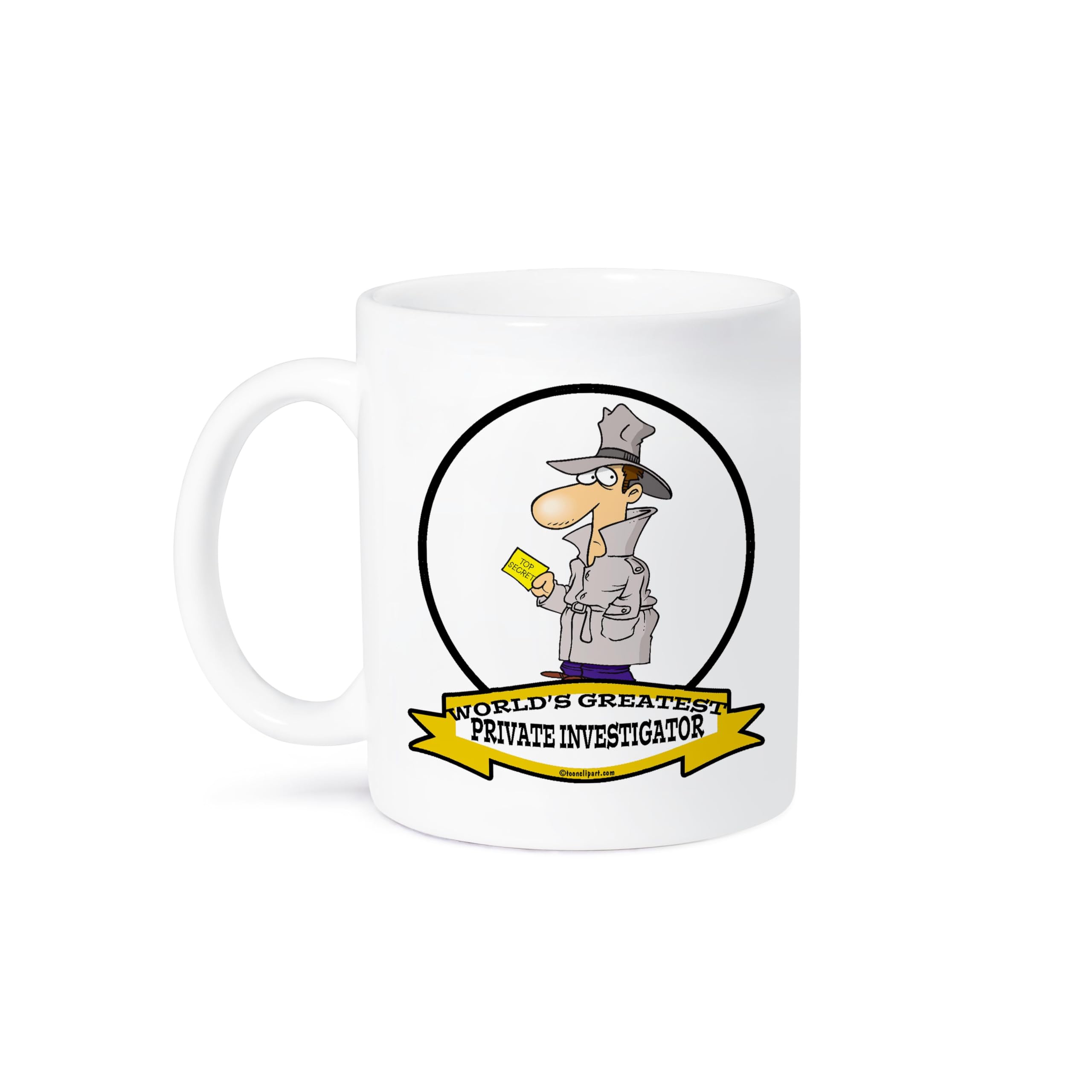 3dRose Funny Worlds Greatest Private Investigator Coffee Mug - 15oz Ceramic Cup with Cartoon Design - Perfect Gift for Detectives & Mystery Lovers - Ideal for Office, Home Use & Gag Gifts