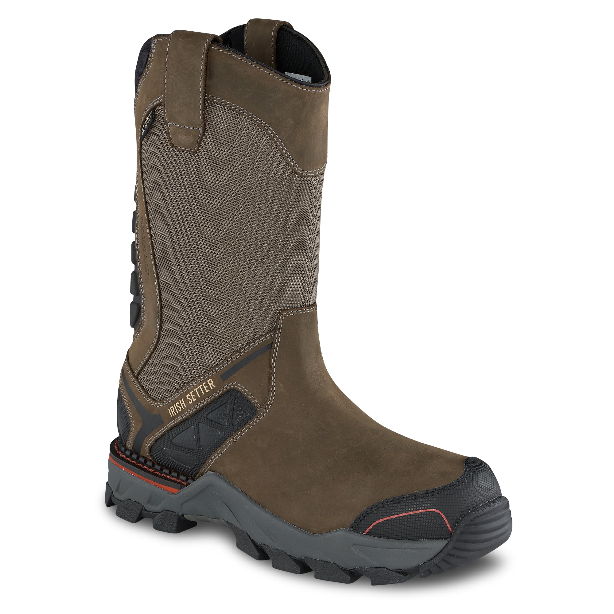Irish Setter Crosby Men's 11 Inch Waterproof Work Boots with Non-Metallic Safety Toe - Gray - Ideal for Construction, Landscaping & Outdoor Work Safety