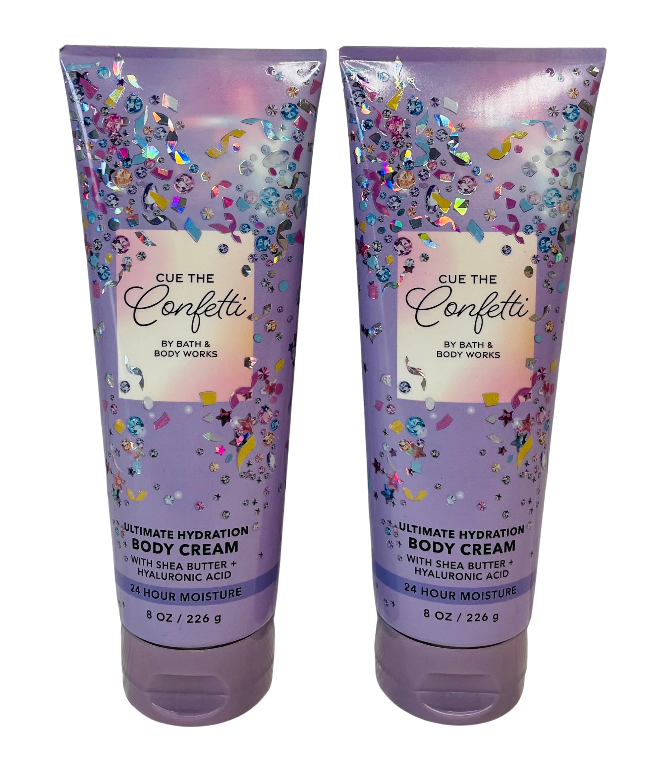 Bath & Body Works Cue The Confetti Moisturizing Body Cream - 8 oz (Pack of 2) | Hydrating Lotion for Dry Skin, Birthday & Party Gift Idea