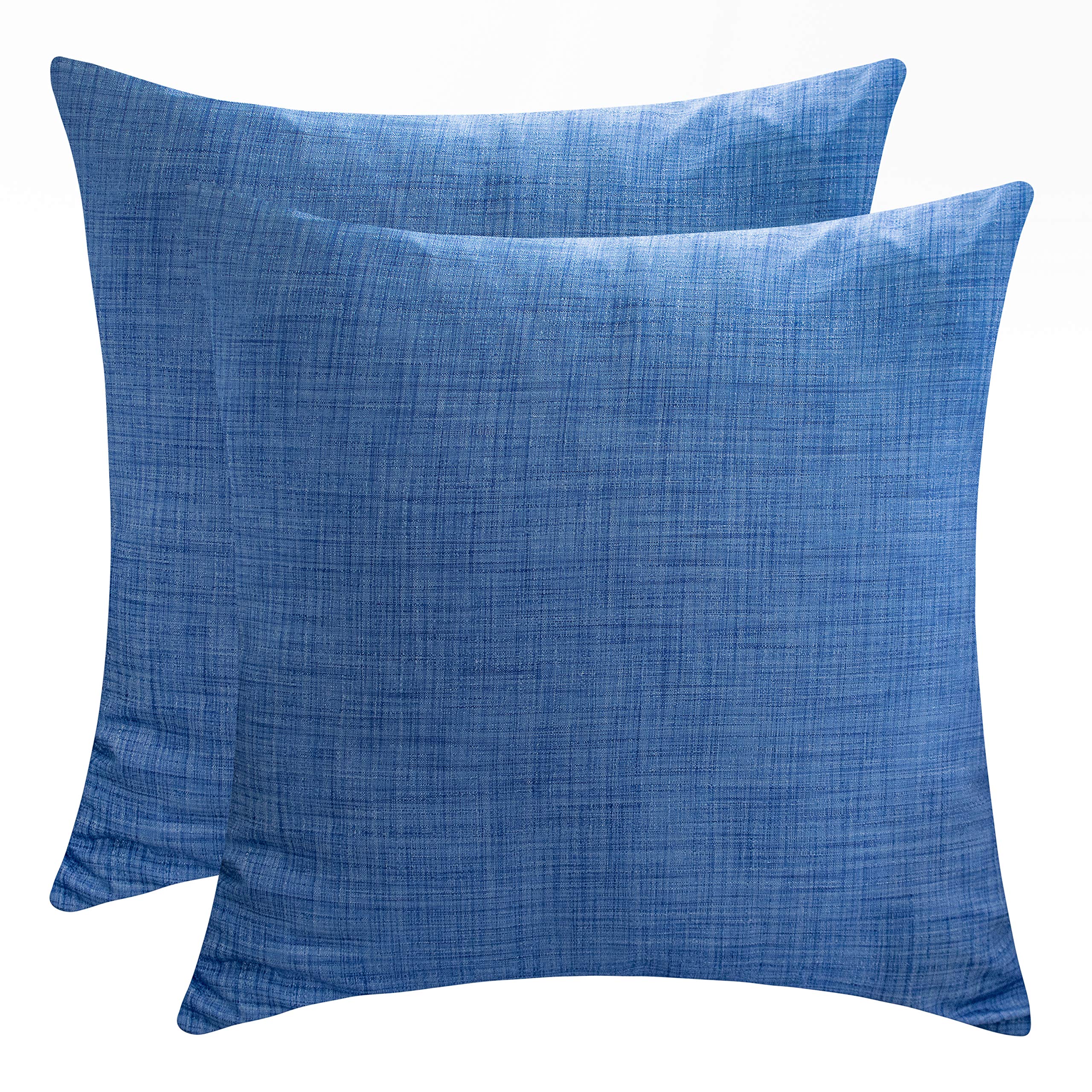 Premium White Petals Blue Throw Pillow Cover (16x16 Inch) - Soft Decorative Cushion Cover for Sofa, Couch, Bed & Living Room - Machine Washable - Set of 2 - Perfect for Home Decor, Cozy Reading Nook & Accent Pillow