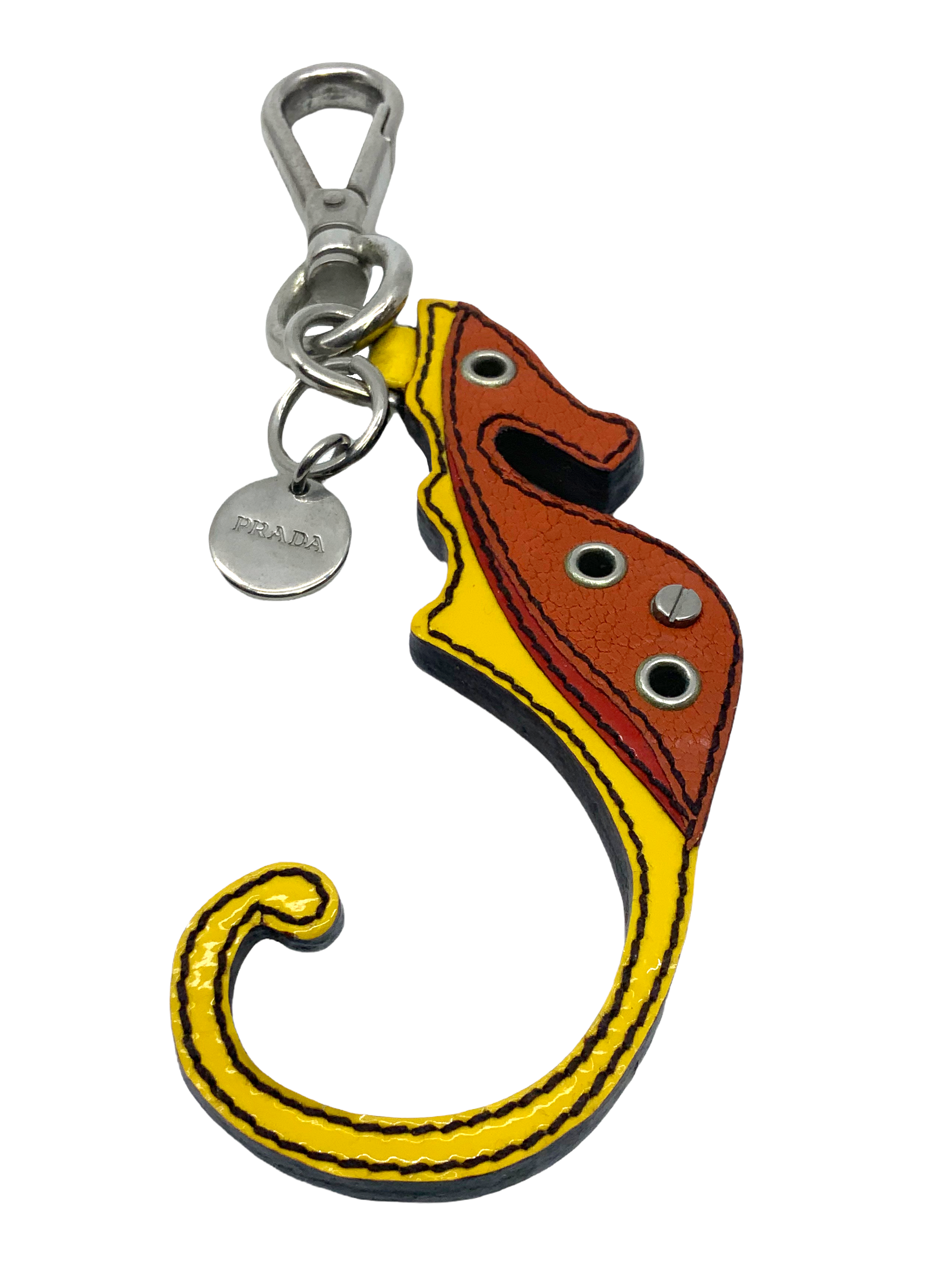 Prada Leather Seahorse Bag Charm Keychain - Stylish Designer Accessory for Handbags, Backpacks & Keys | Perfect Gift for Fashion Lovers