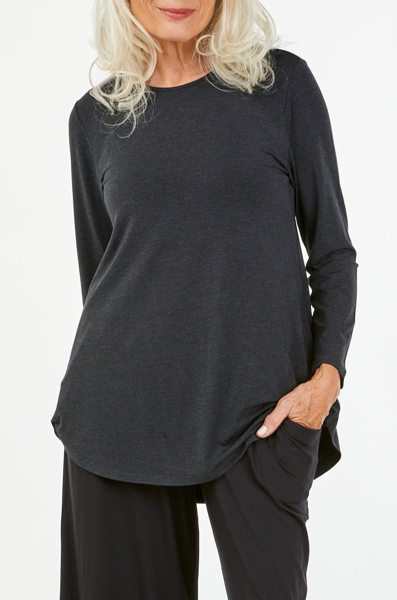Tani Cara Long Sleeve Marle Top for Women - Soft Cotton Blend Casual Shirt - Perfect for Work, Date Night & Everyday Wear