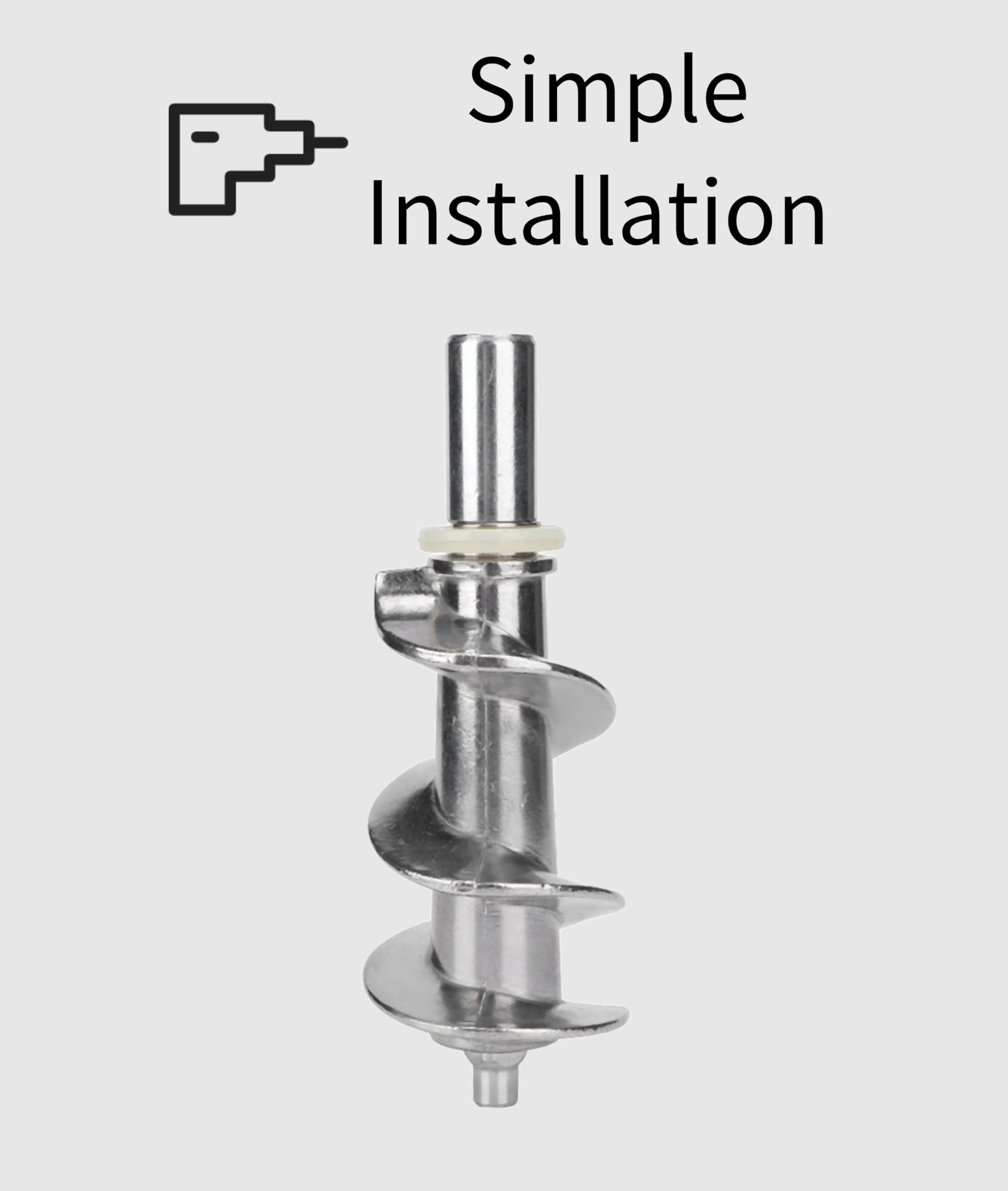 Stainless Steel Meat Grinder Screw - Safe & Easy Installation Replacement Part for Electric Meat Mincers | Durable Kitchen Accessory for Home Use | Perfect for Grinding Beef, Pork, Chicken & Making Sausages