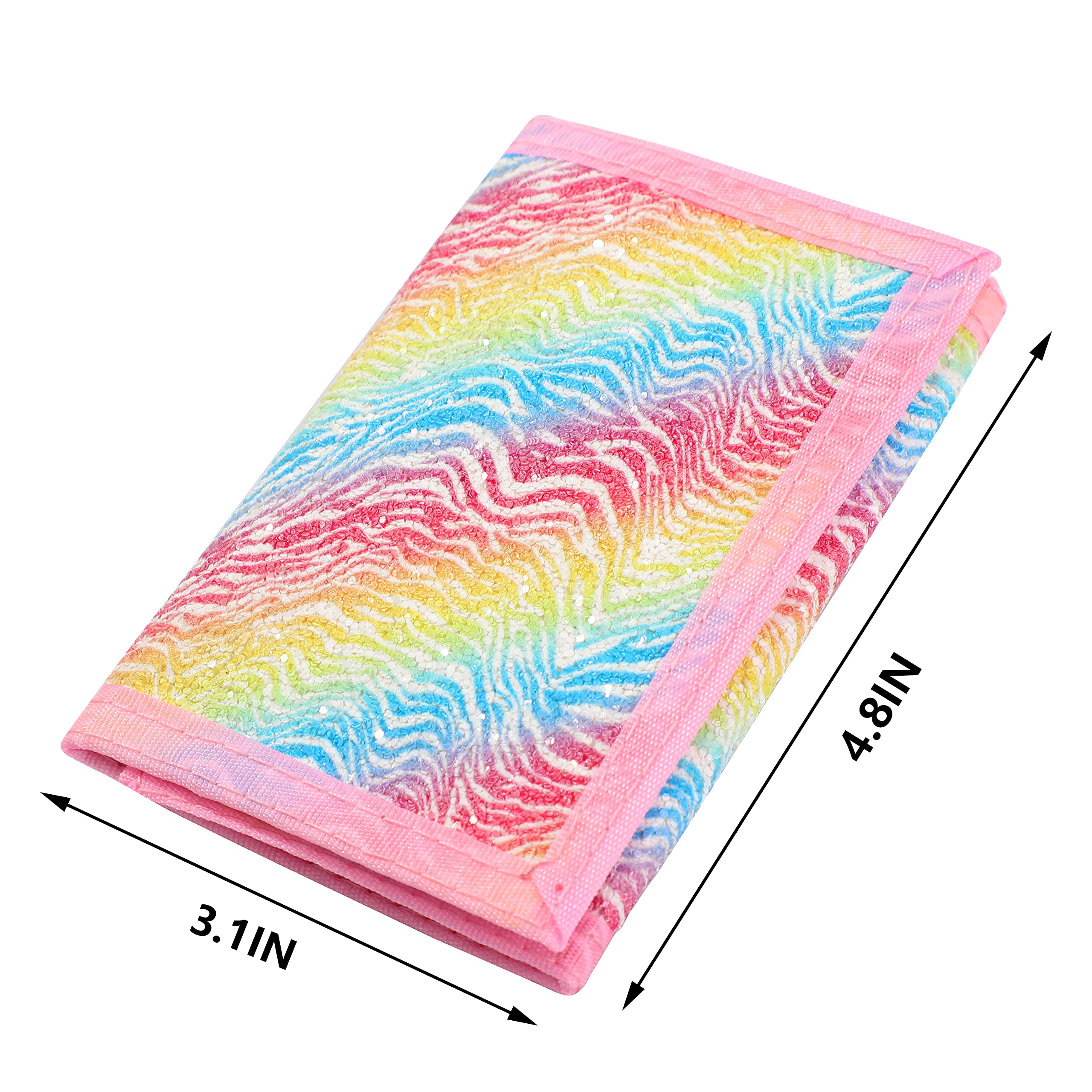 RFID Blocking Kids Wallet for Boys & Girls Ages 4-14 | Tri-Fold Zipper Coin Pocket Wallet | Durable Youth Wallet for Teens | Perfect Birthday & Christmas Gift for Children | School, Travel & Everyday Use Gradient Design