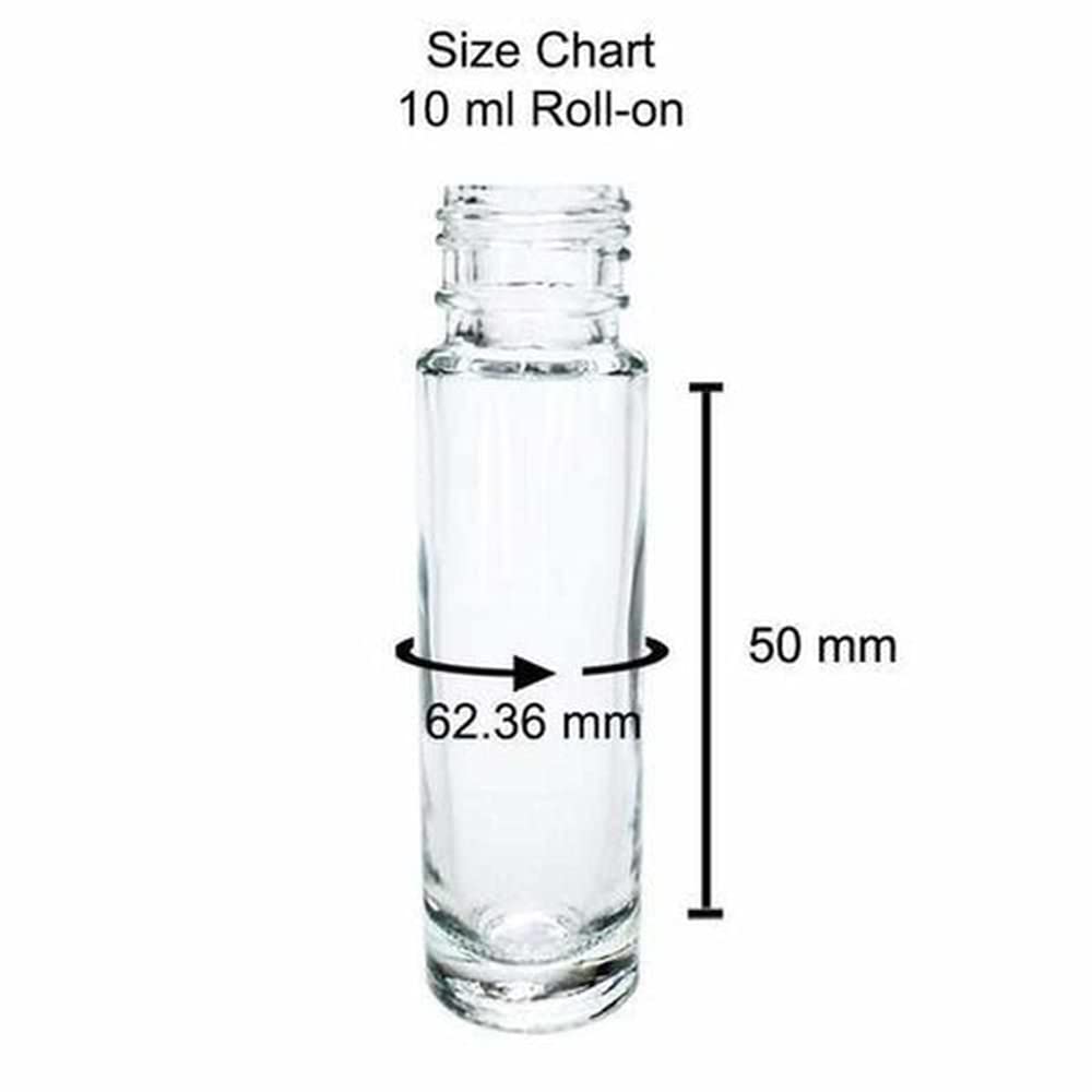 Premium 10ml Empty Glass Roll On Bottles for Essential Oils - Refillable & Reusable with White Cap - Perfect for DIY Perfumes, Aromatherapy, Cosmetic Blends (Set of 5) | Travel-Friendly & Spa Use