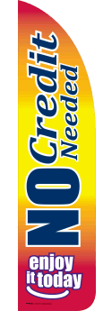 Feather Flag Banner for Sidewalk Advertising - No Credit Needed (Flag Only) | Perfect for Outdoor Events, Grand Openings & Business Promotions