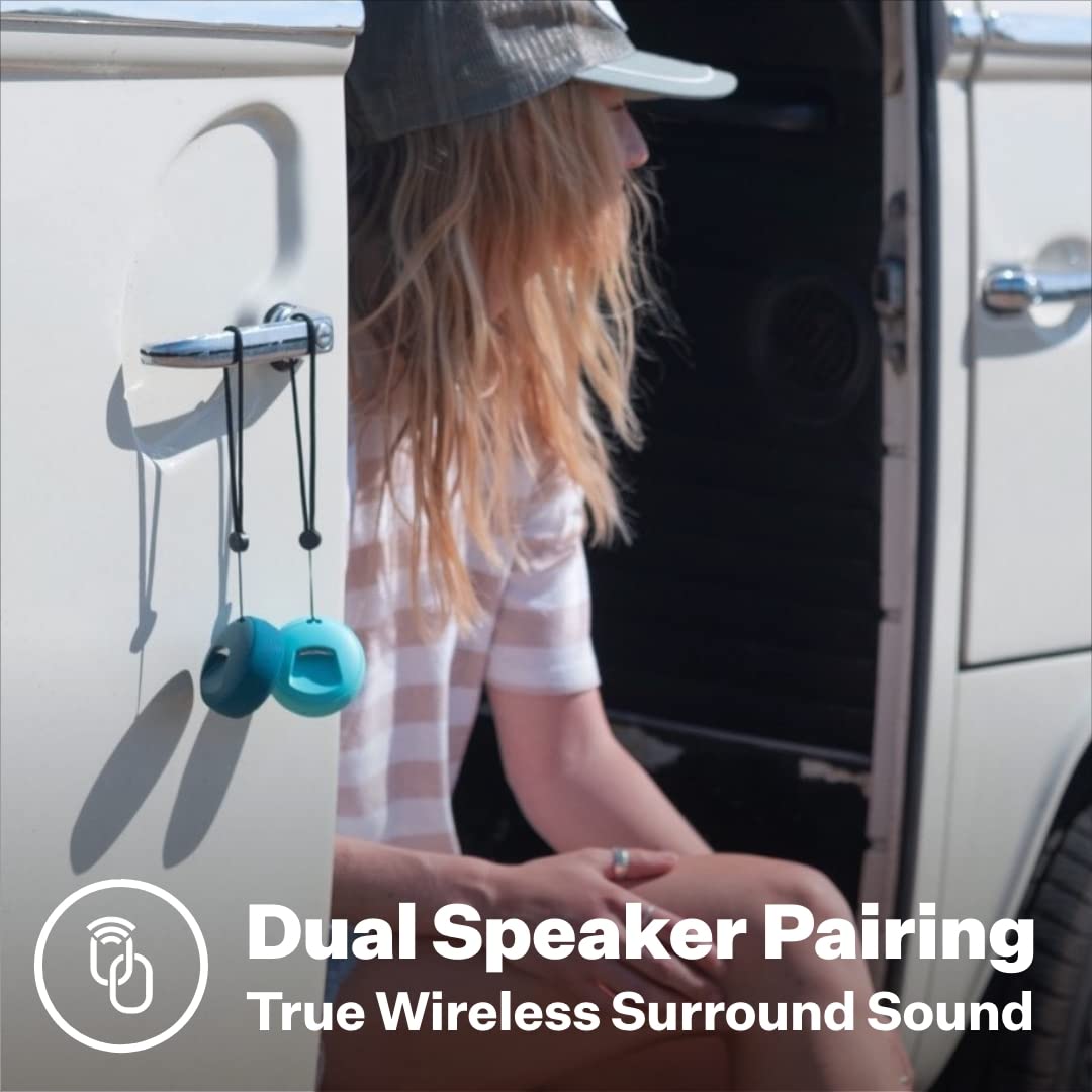 Speaqua H2.0 Waterproof Bluetooth Speaker with Bottle Opener - Portable Wireless Speaker for Beach, Pool & Outdoor Adventures - Dual Pairing Technology - Manta Ray Black - Perfect for Camping, Boating & Backyard Parties