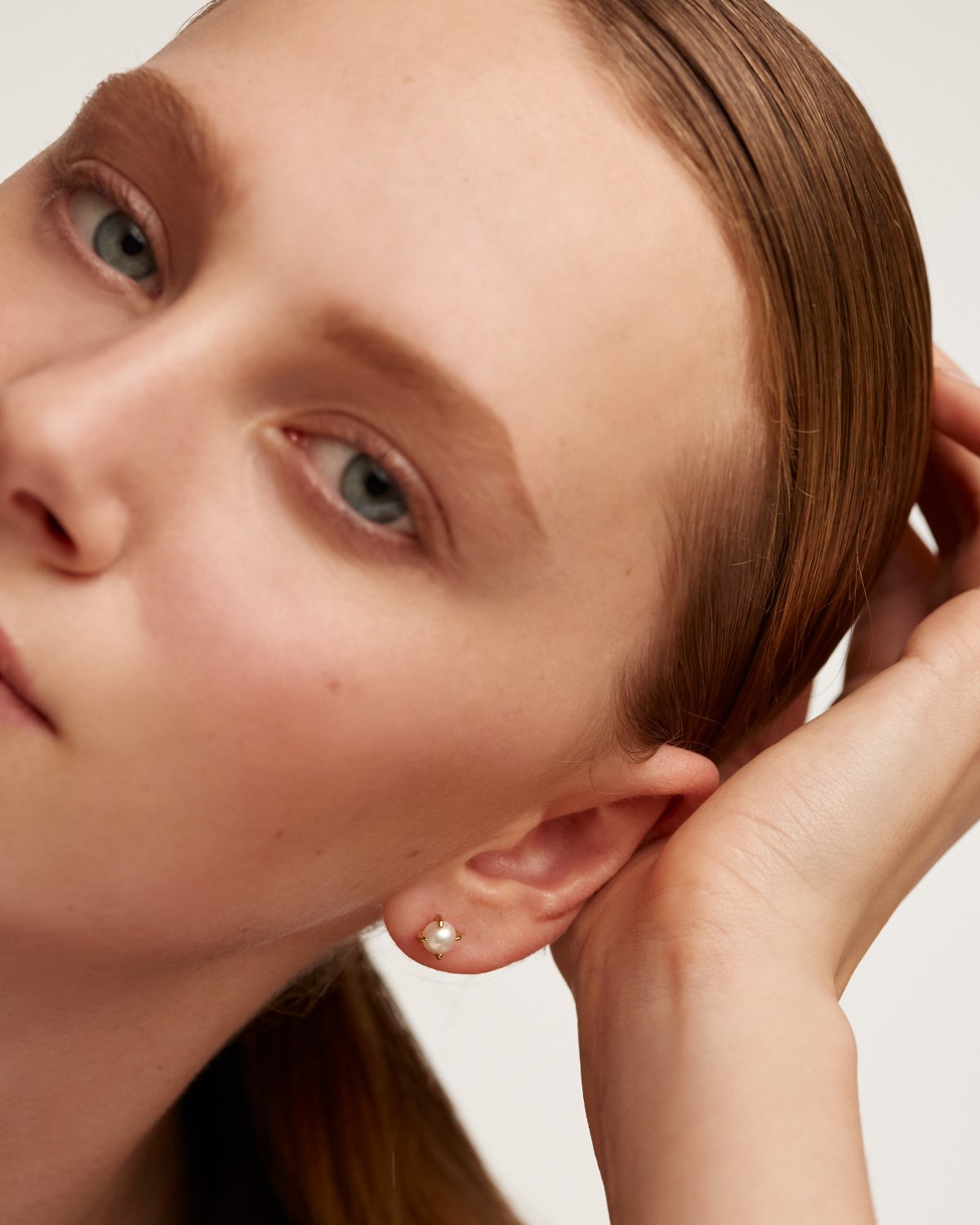 GRID Solitary Pearl Earrings - Elegant & Timeless Pearl Stud Earrings for Women | Perfect for Weddings, Parties & Everyday Wear