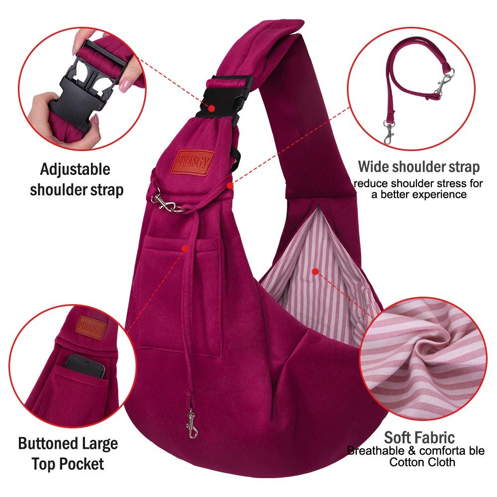 Adjustable Hands-Free Small Dog & Cat Carrier Sling - Reversible Pet Travel Backpack for Outdoor Adventures, Hiking, and Daily Errands