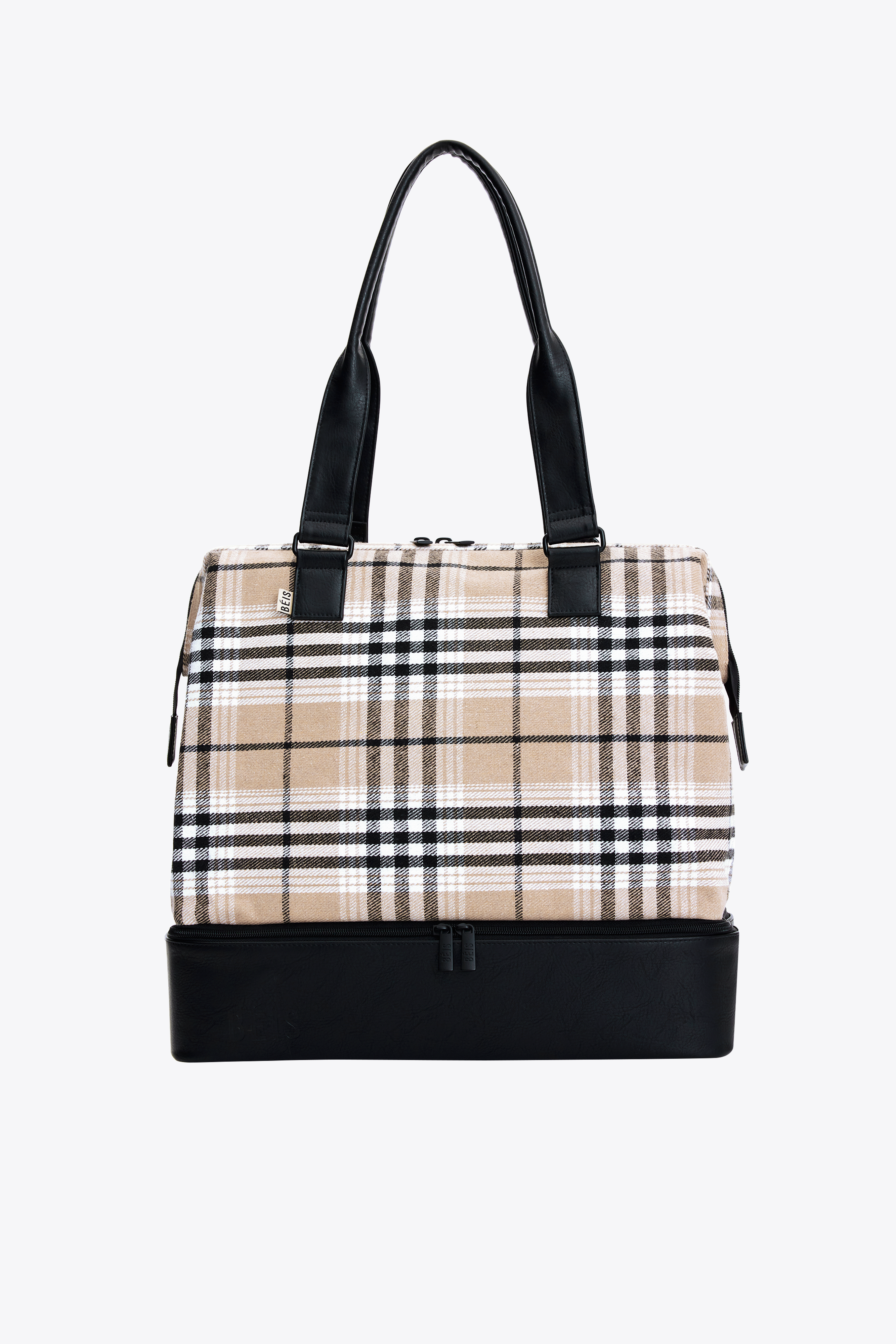 Stylish Plaid Mini Weekender Bag - Perfect for Travel, Gym & Weekend Getaways | Durable & Lightweight Carry-On Tote