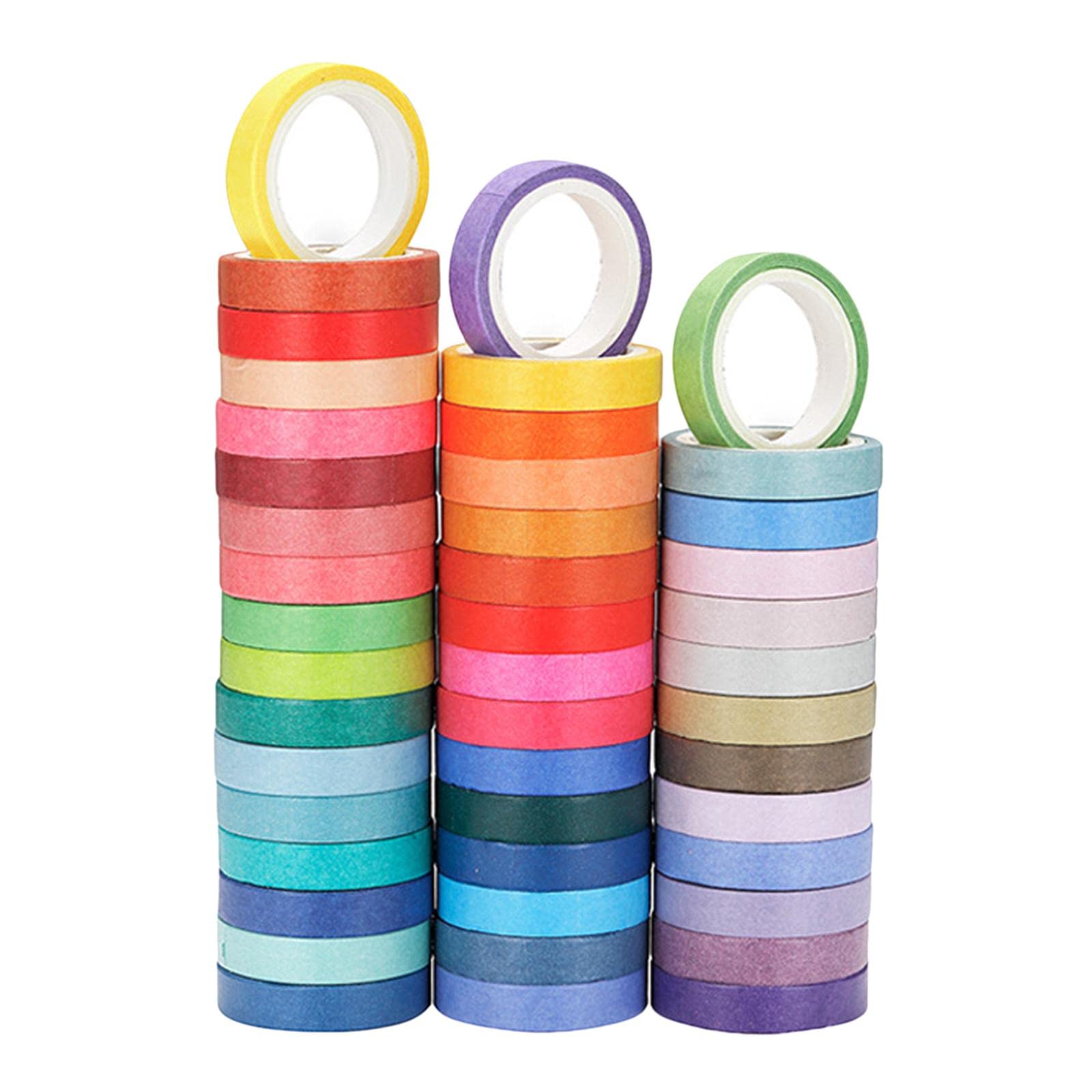 AMLESO 60 Rolls Washi Tape Set - Decorative Masking Craft Tapes for Scrapbooking, Journaling, Gift Wrapping, DIY Projects & Home Decor - Colorful Adhesive Tapes for Planners, Bullet Journals, Arts and Crafts