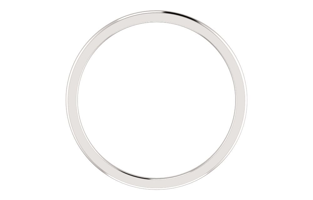 14K White Gold 1mm Comfort Fit Men's Wedding Band Ring - Size 6.5 by Jewels By Lux - Perfect for Weddings, Anniversaries & Everyday Wear
