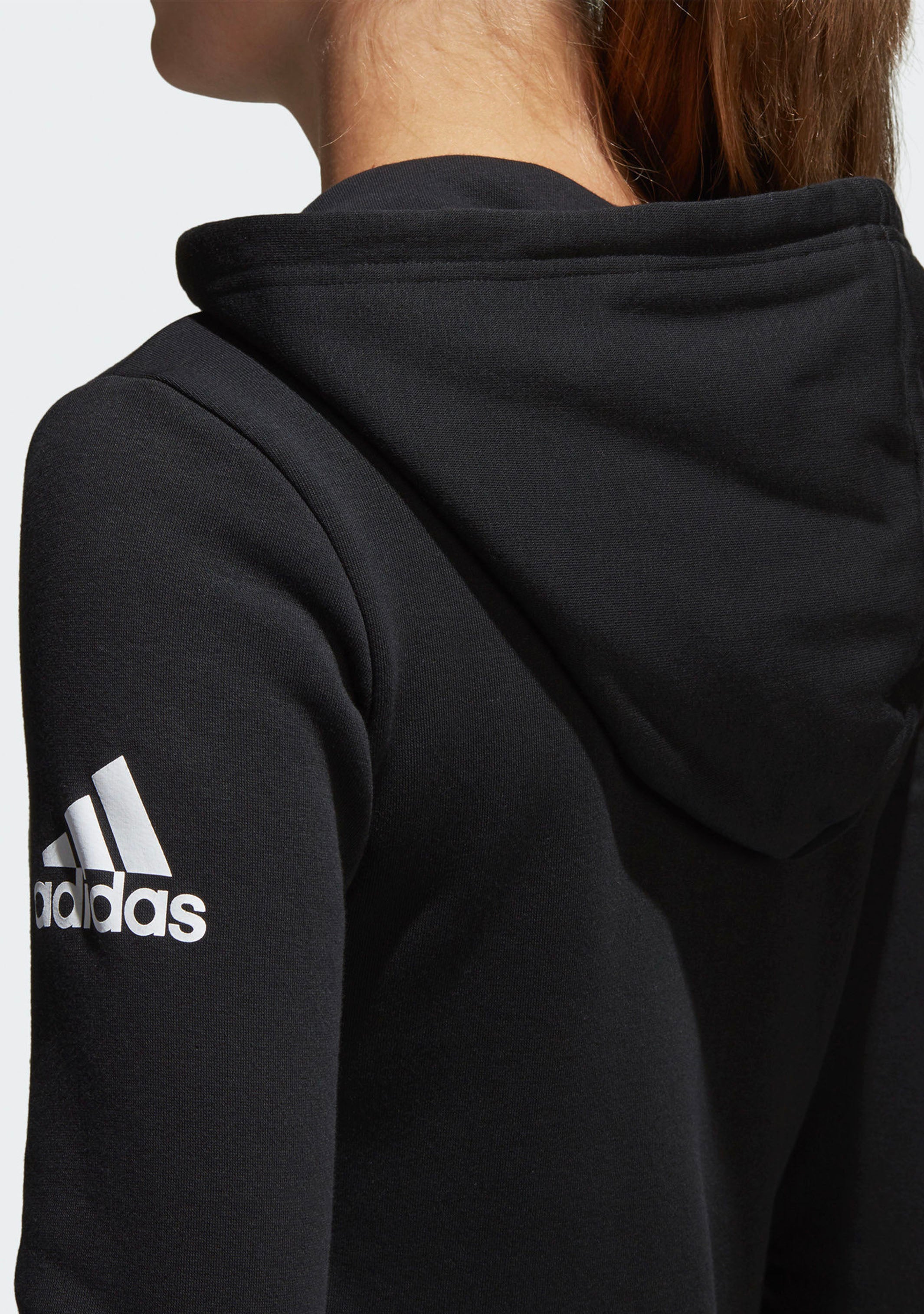 Adidas Women's Essential Solid Full Zip Hoodie - Lightweight Fleece Jacket for Casual Wear, Gym & Outdoor Activities