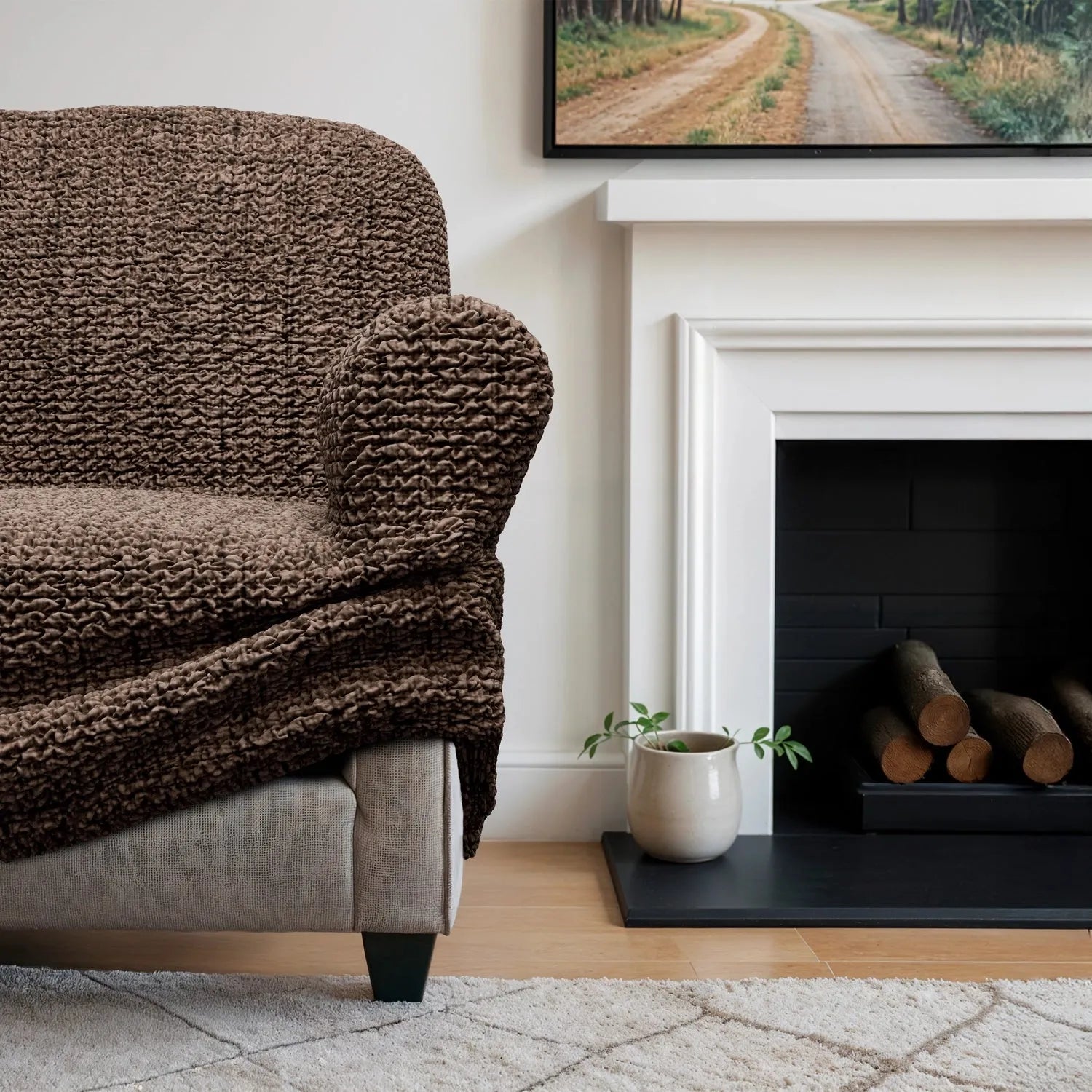 Microfiber Printed Reclining Armchair Slipcover - Stretchable Furniture Protector for Living Room, Bedroom & Home Theater