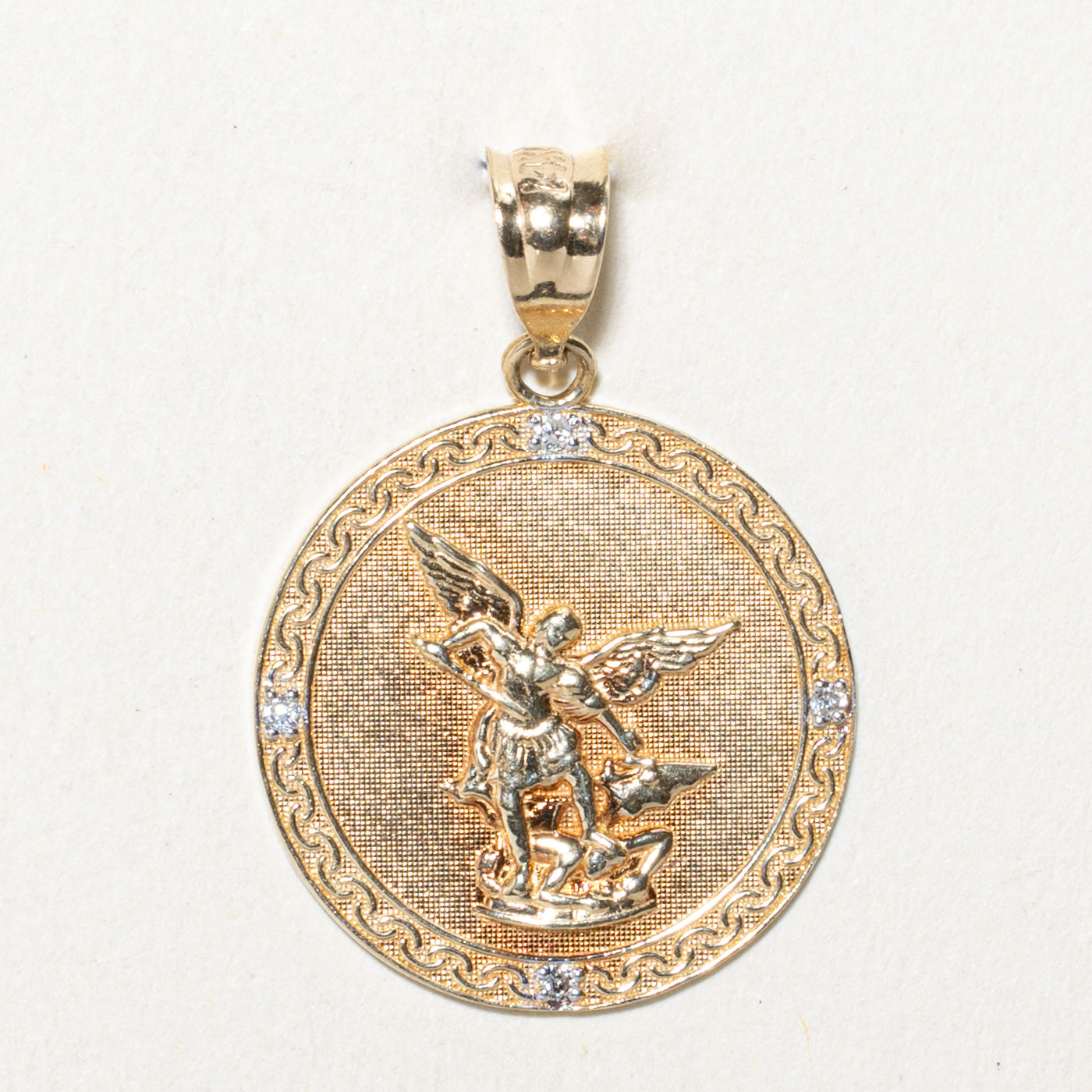 0.02ctw Diamond St. Michael Pendant Necklace - Elegant Religious Jewelry for Women - Perfect for Gifts, Baptism, First Communion & Everyday Wear
