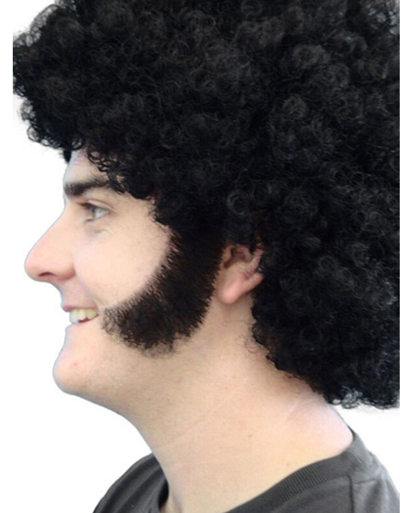 60s Thick Curved Black Sideburns for Men - Retro Wig Sideburns for Elvis Costume, 50s 60s Vintage Party & Cosplay Accessories
