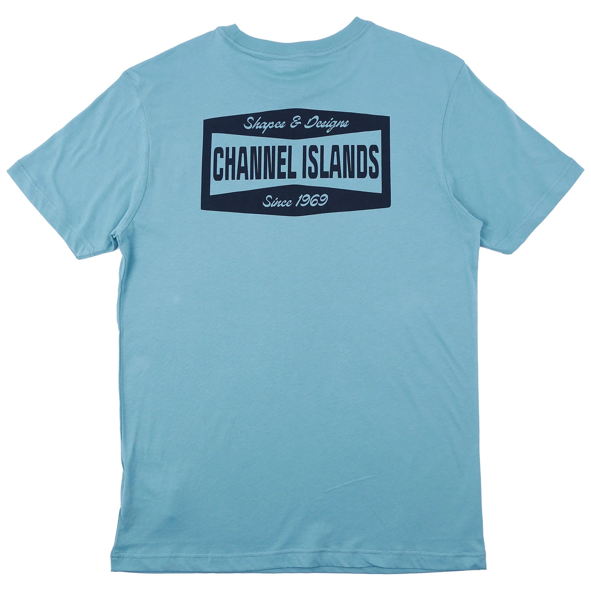 Channel Islands Surfing Graphic Men's Short Sleeve T-Shirt - Aqua Blue Casual Summer Tee for Beach, Surfing & Outdoor Activities