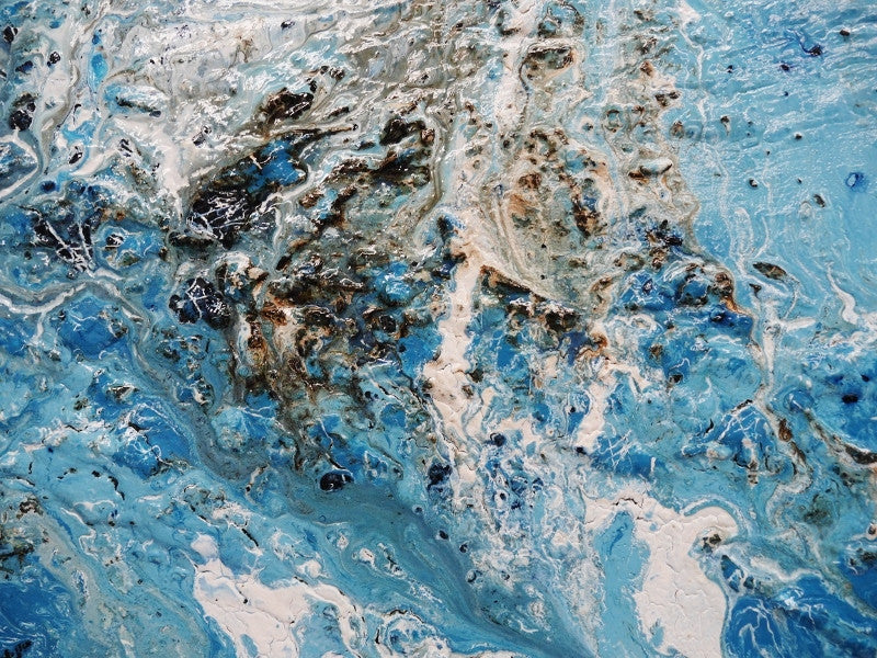 Abstract Blue and White Wall Art - Modern Home Decor for Living Room, Bedroom & Office - Inspirational Canvas Painting
