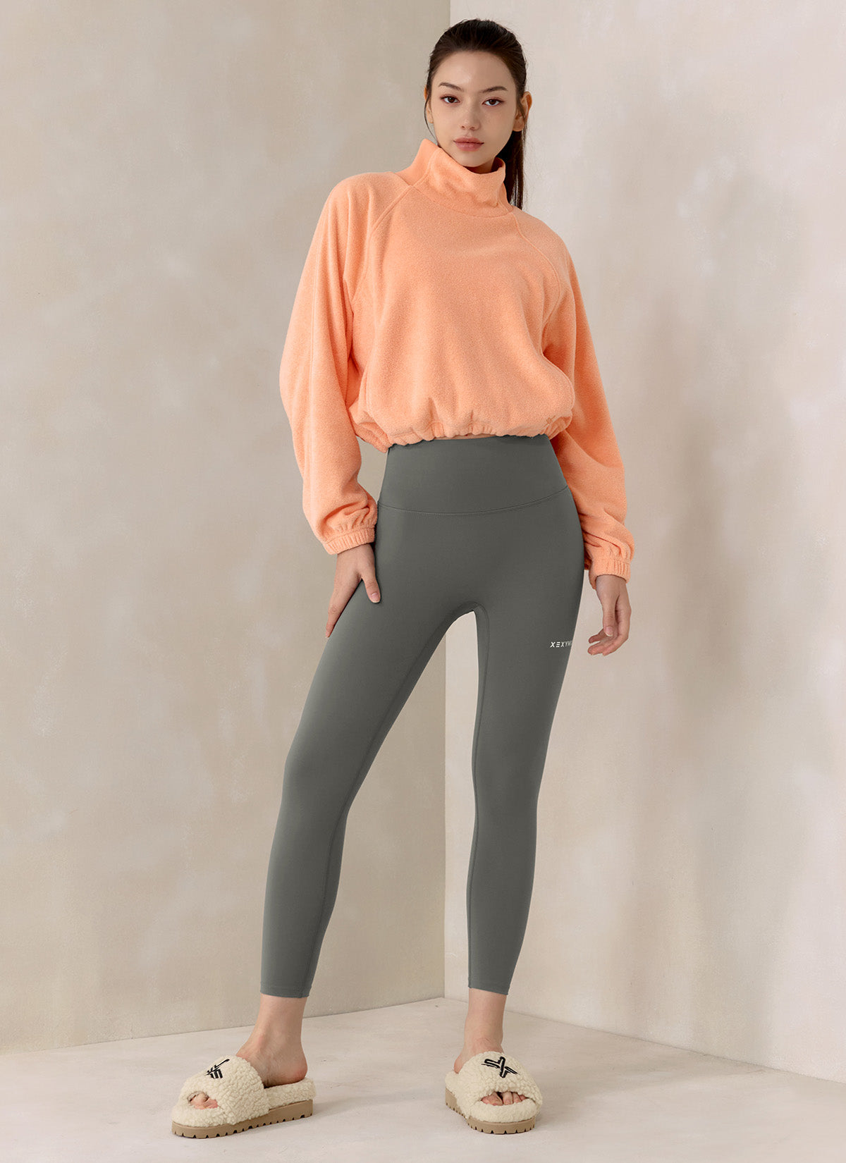 Fluffy String High Neck Sweatshirt - Women's Cozy Pullover Winter Top | Perfect for Casual Outfits, Loungewear & Cold Weather Fashion