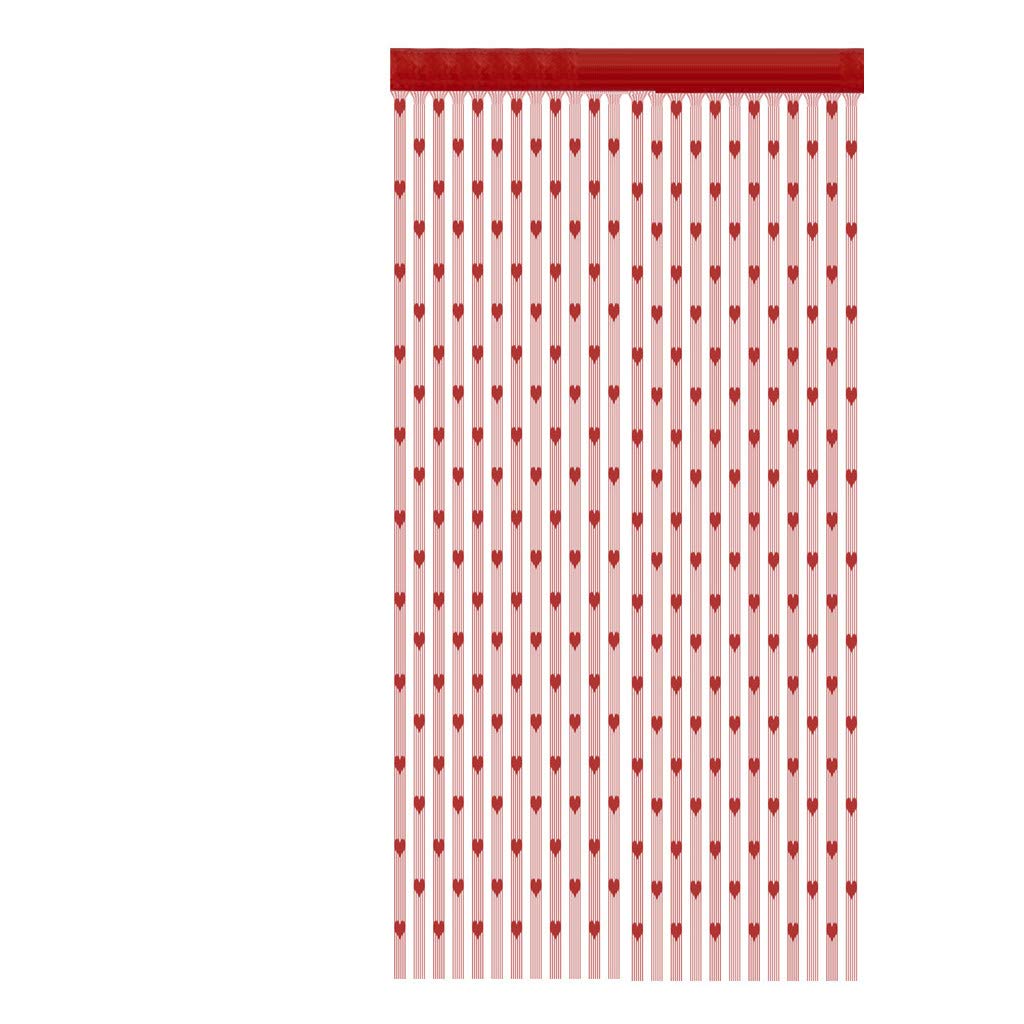 YXWLLN 100x200cm Romantic Heart String Curtain - Sheer Window Door Divider & Valance for Bedroom, Wedding, Party Decor