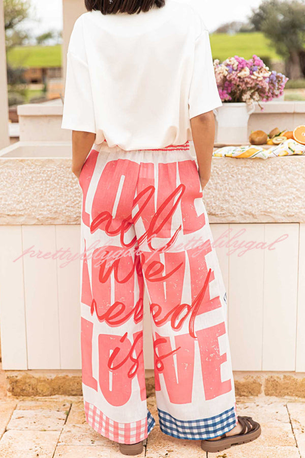 Stylish Printed Elastic Waist Pocket Wide Leg Pants for Women - Comfortable Vacation & Casual Wear - Perfect for Beach, Travel and Everyday Outfits