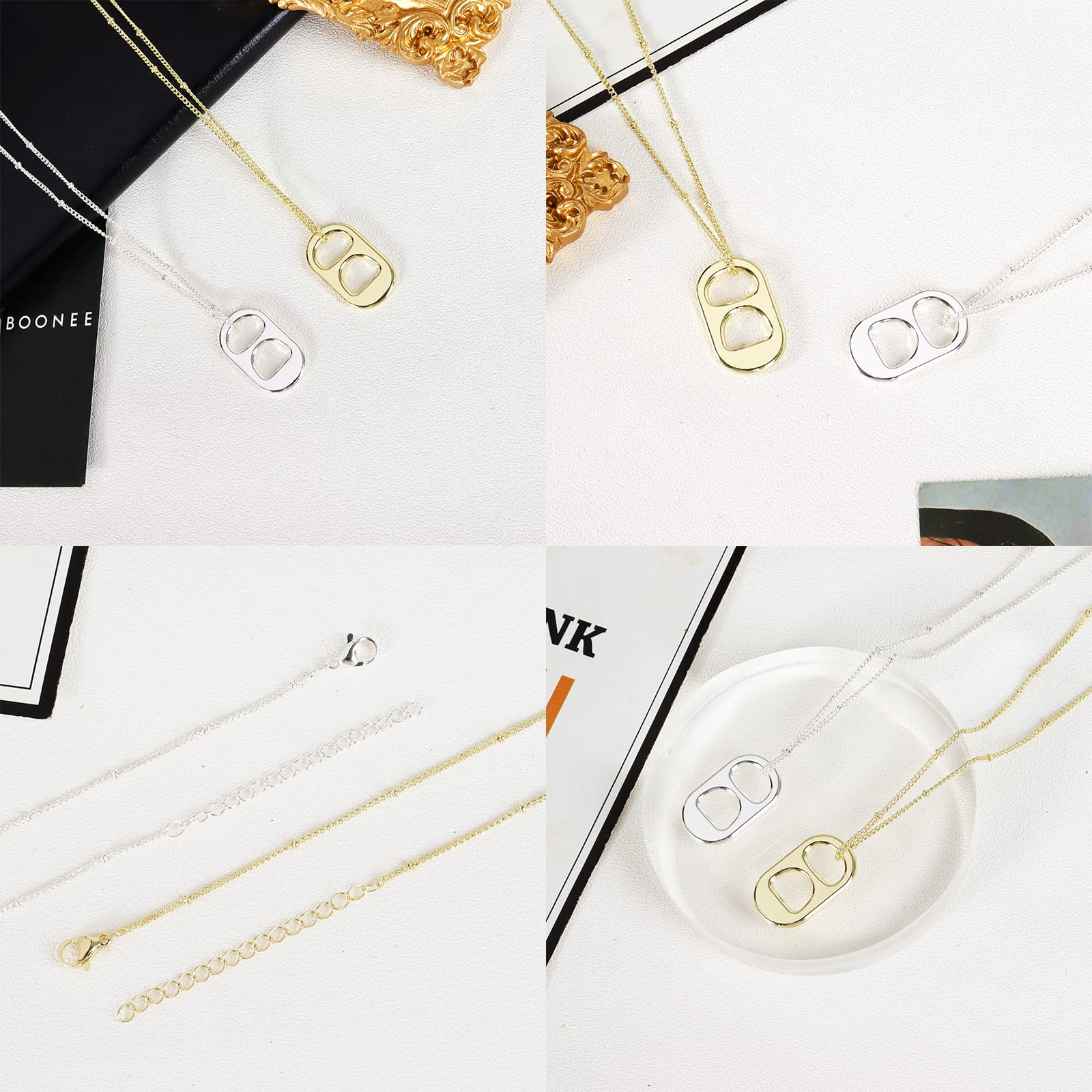 HUASAI Soda Tab Necklace for Women - Trendy Soda Cap Pendant Jewelry - Perfect for Summer Outfits, Beach Vacations & OBX Style Accessories