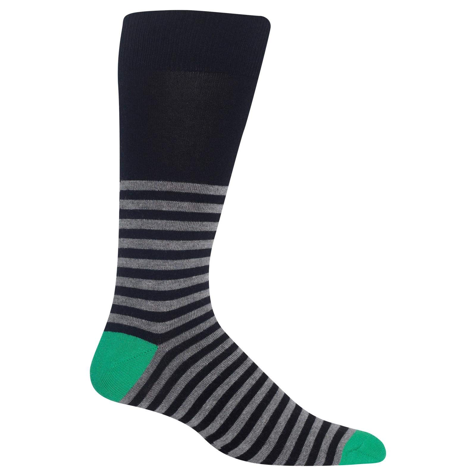 Hot Sox Men's Black Stripe Socks - Size 6-12.5 for Casual & Work Wear