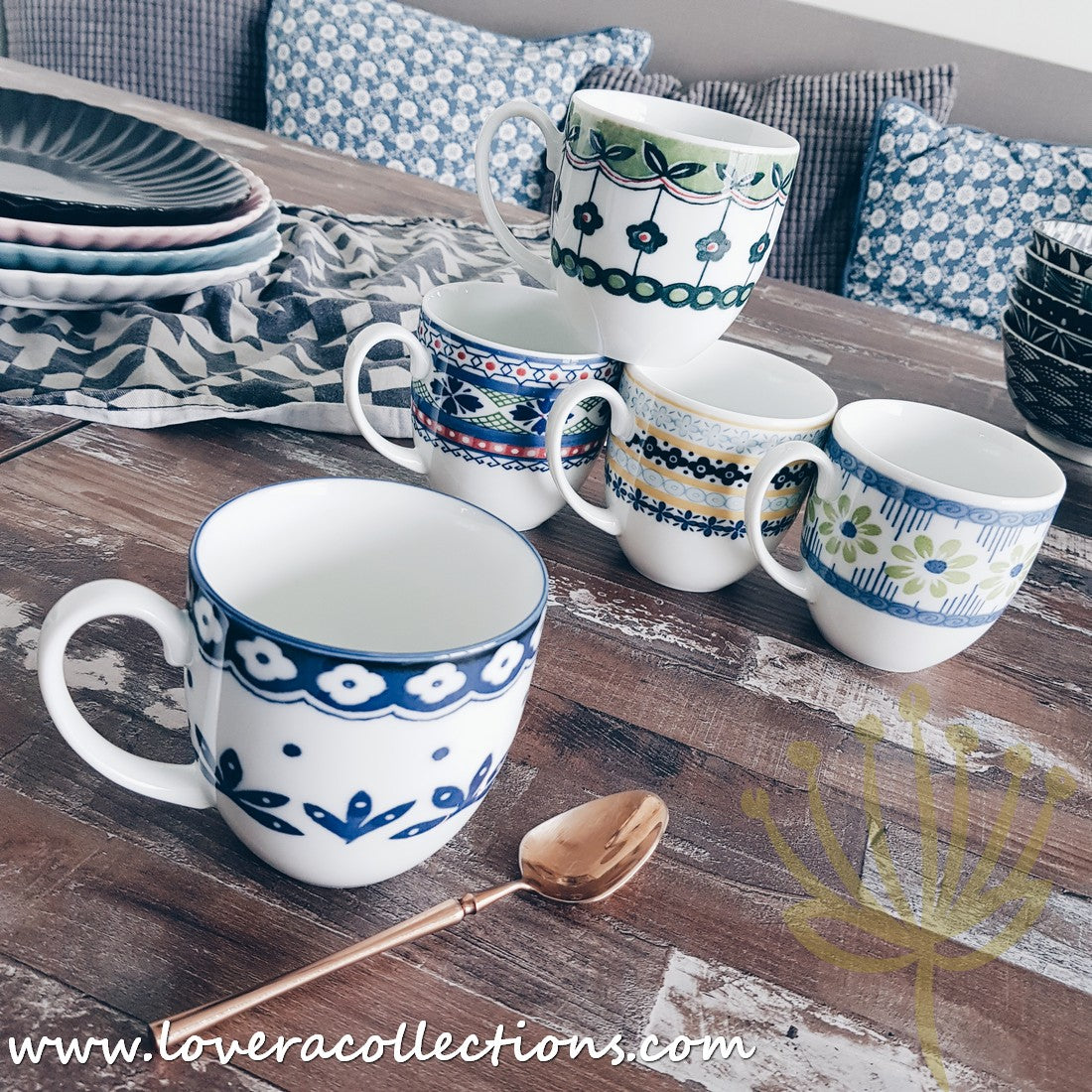Awasaka Japan Blue and White Polka Dot Dessert Plates Set - 3 Piece Ceramic Bowls for Desserts, Snacks, Condiments | Elegant Tea Party, Japanese Dining, Home Decor
