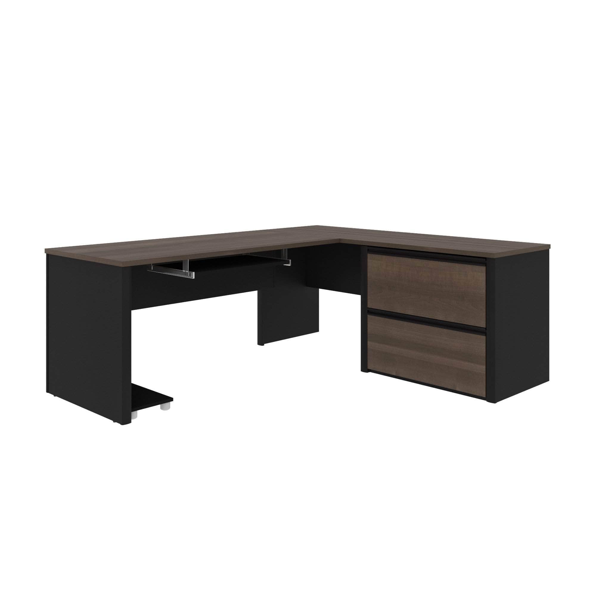 Modern L-Shaped Desk with Lateral File Cabinet - 2 Color Options for Home Office & Workspace Organization