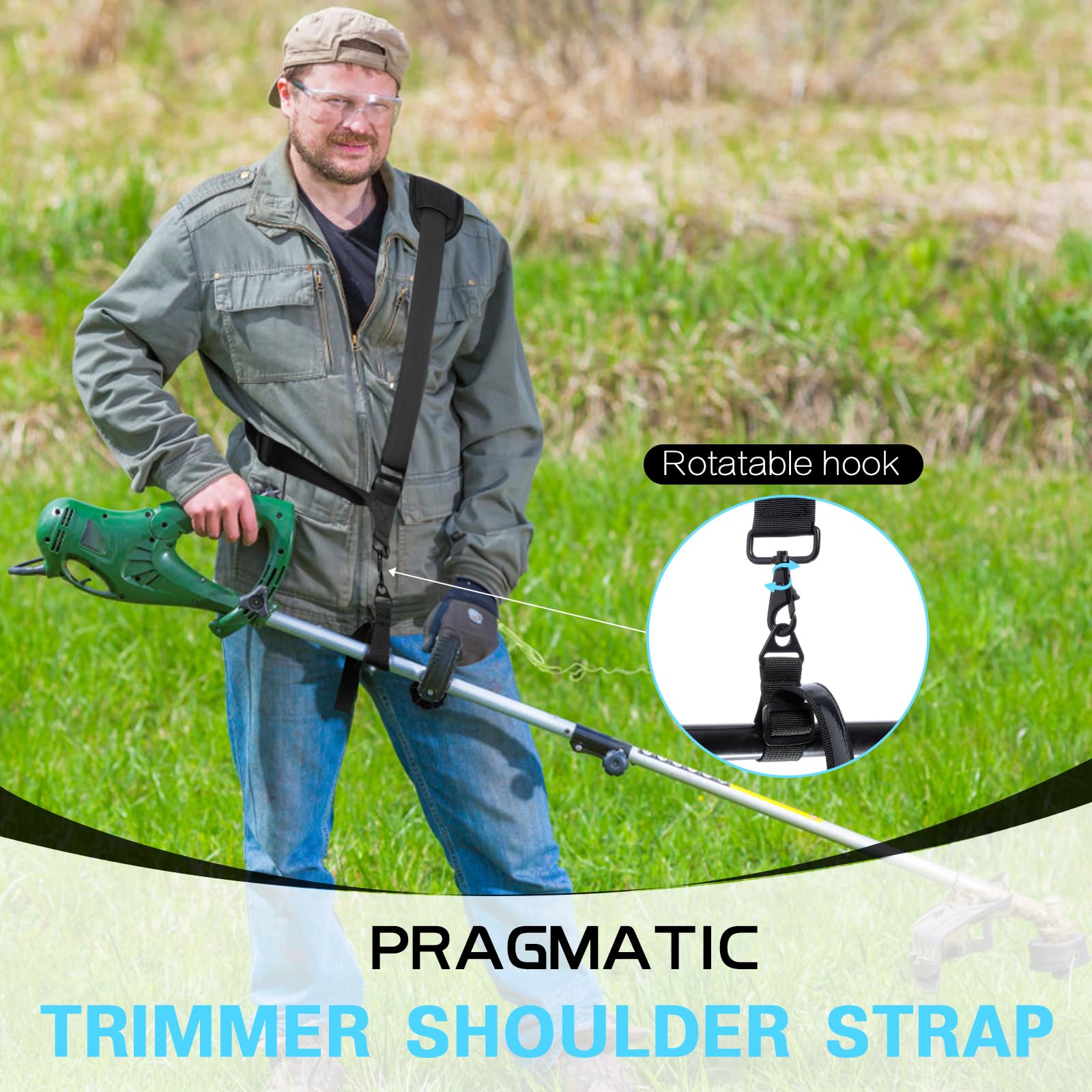 Universal Weed Eater Shoulder Strap - Compatible with EGO String Trimmer & Leaf Blower - Durable & Adjustable Trimmer Harness for Landscaping & Yard Work