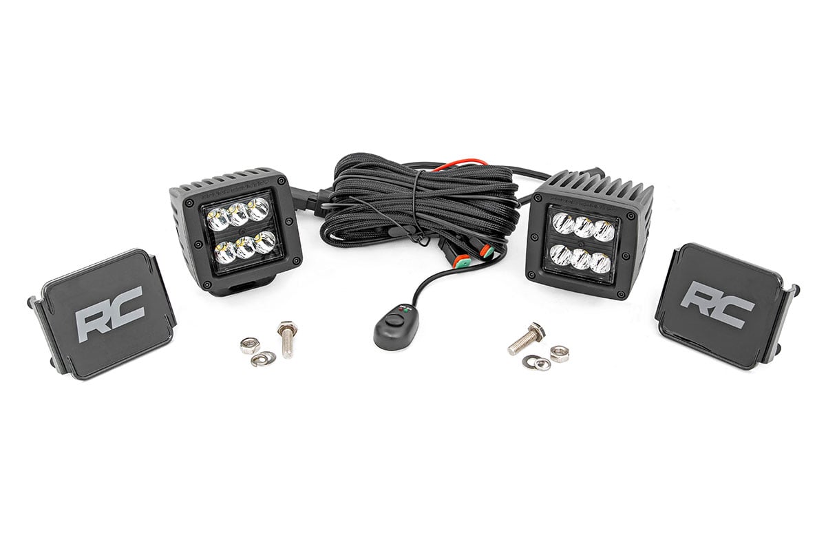 2 Inch Black Series LED Light Pods - Spot & Square Off-Road Lights for Trucks, Jeeps, ATVs | Waterproof & Durable | Perfect for Night Driving, Camping, Trail Adventures (70903BL)