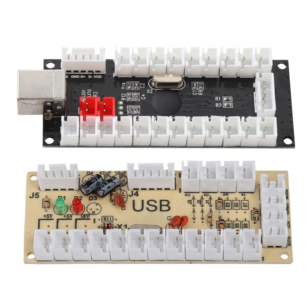 Arcade Game USB Encoder Controller Kit - Black USB Core Board with Acrylic Crystal Case for Raspberry Pi & PC - DIY Arcade Machine Parts (Model 822A) - Perfect for Home Arcade Setup, Retro Gaming & MAME Emulation