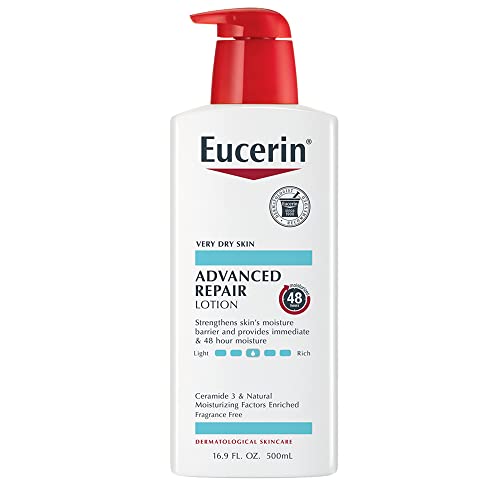 Eucerin Advanced Repair Body Lotion for Dry Skin - Fragrance-Free Moisturizer, 16.9 Fl Oz Pump Bottle - Ideal for Daily Hydration & Sensitive Skin Care