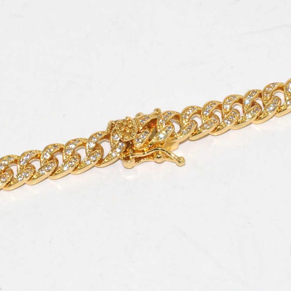 6mm Iced Out Miami Cuban Chain 18K Gold Plated Men's Hip Hop Jewelry - Perfect for Parties, Gifts & Streetwear Fashion