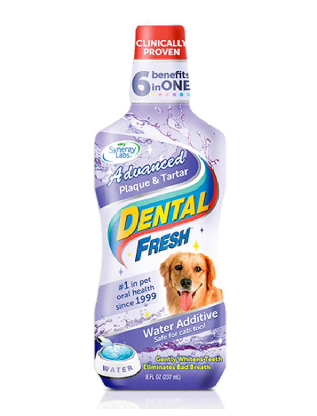 Dental Fresh Plaque & Tartar Remover for Dogs - 17oz (502ml) Water Additive - Freshens Breath & Supports Oral Health - Ideal for Daily Use in Dog Bowls