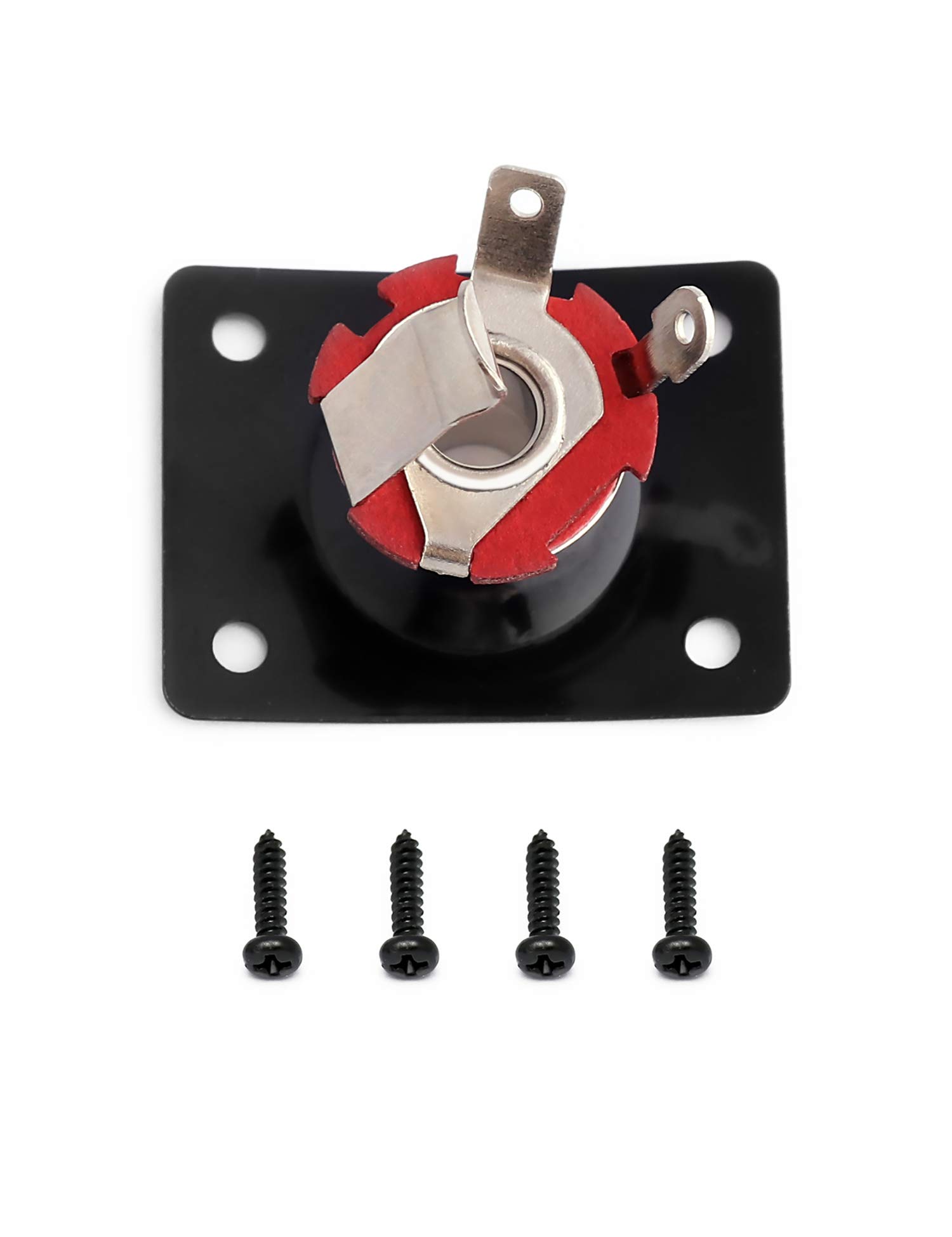 Metallor Output Input Jack Plate Socket for Tele SG Style Electric Guitar - Replacement Black - Perfect for Guitar Repair & DIY Upgrades