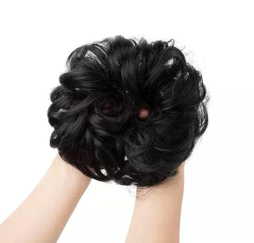 Zhunmun 1PC Messy Bun Hair Extension with Elastic Band - Synthetic Hair Scrunchies for Women & Girls - Perfect for Parties, Weddings & Everyday Styling